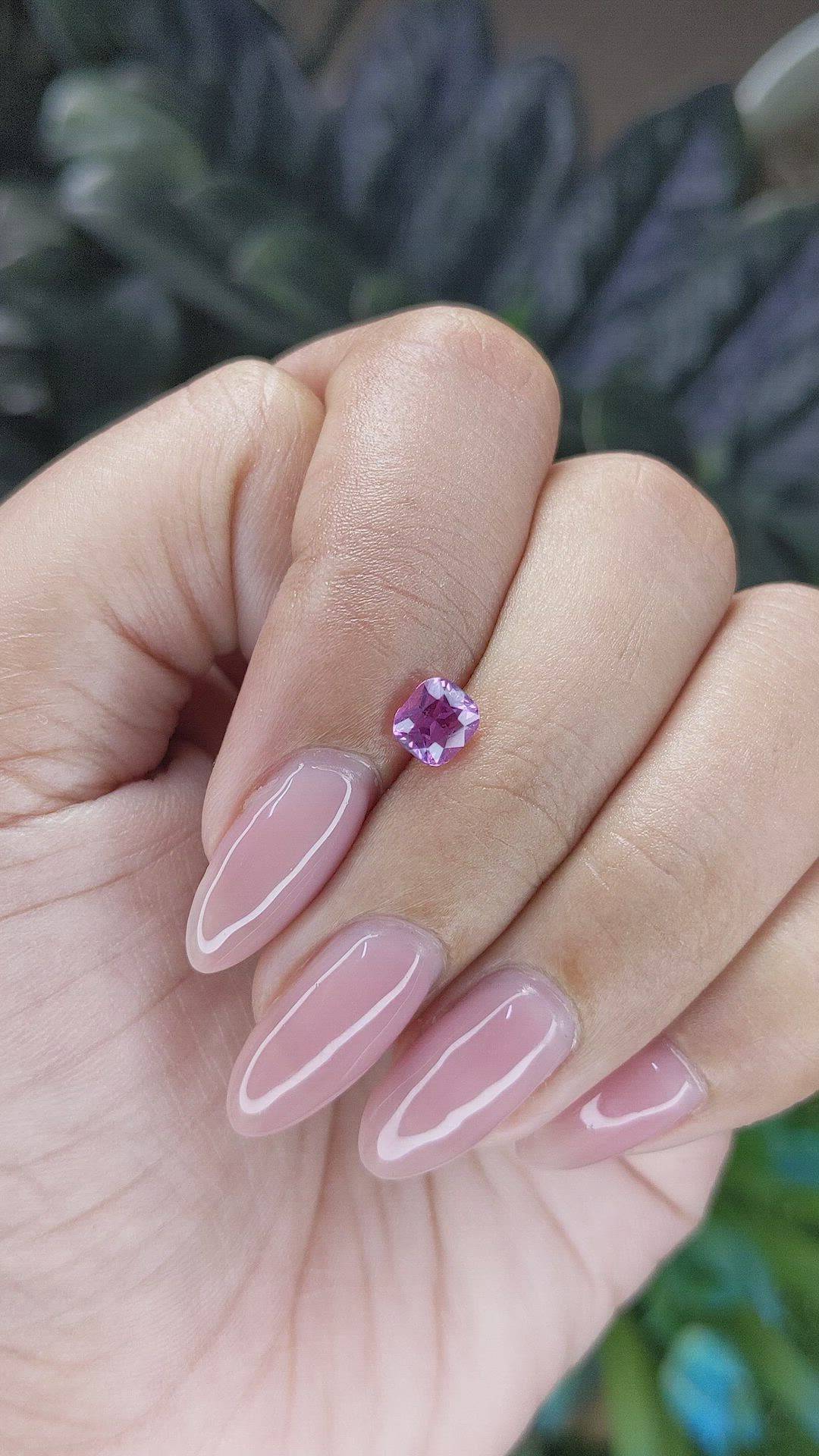 0.79 Ct. Purplish Pink Sapphire from Africa Size Video