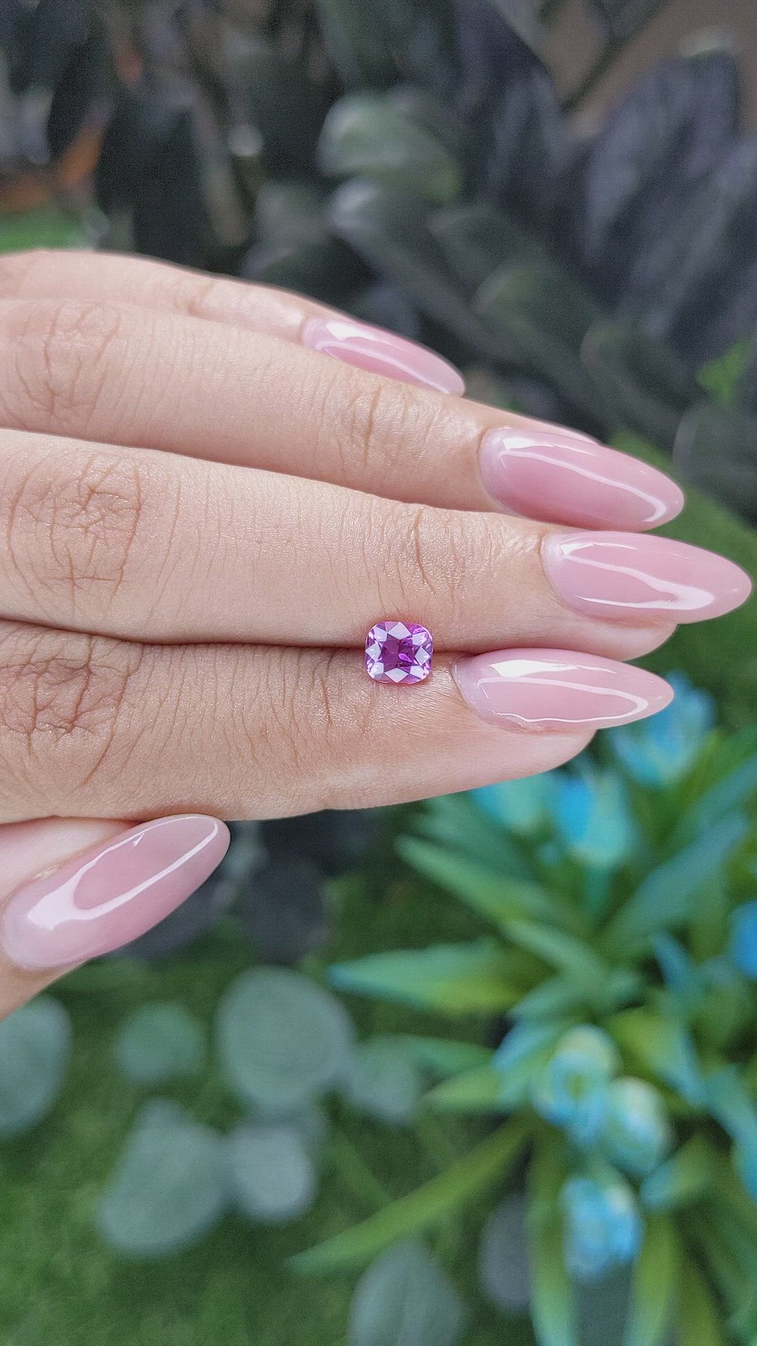 0.79 Ct. Purplish Pink Sapphire from Africa Size Video