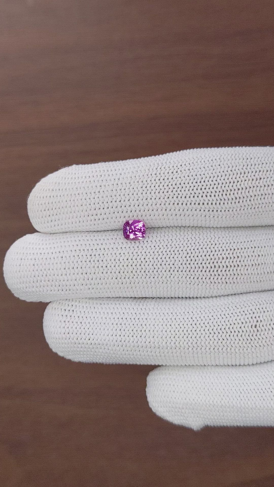 0.79 Ct. Purplish Pink Sapphire from Africa Size Video
