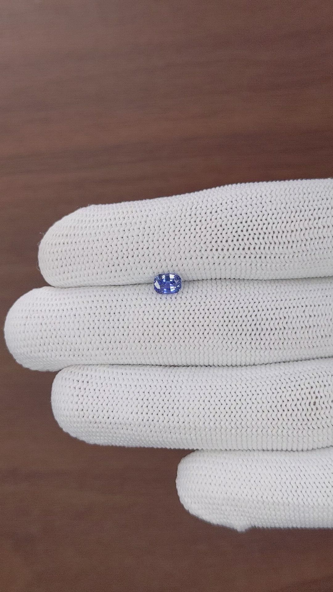 0.59 Ct. Blue Sapphire from Africa Size Video