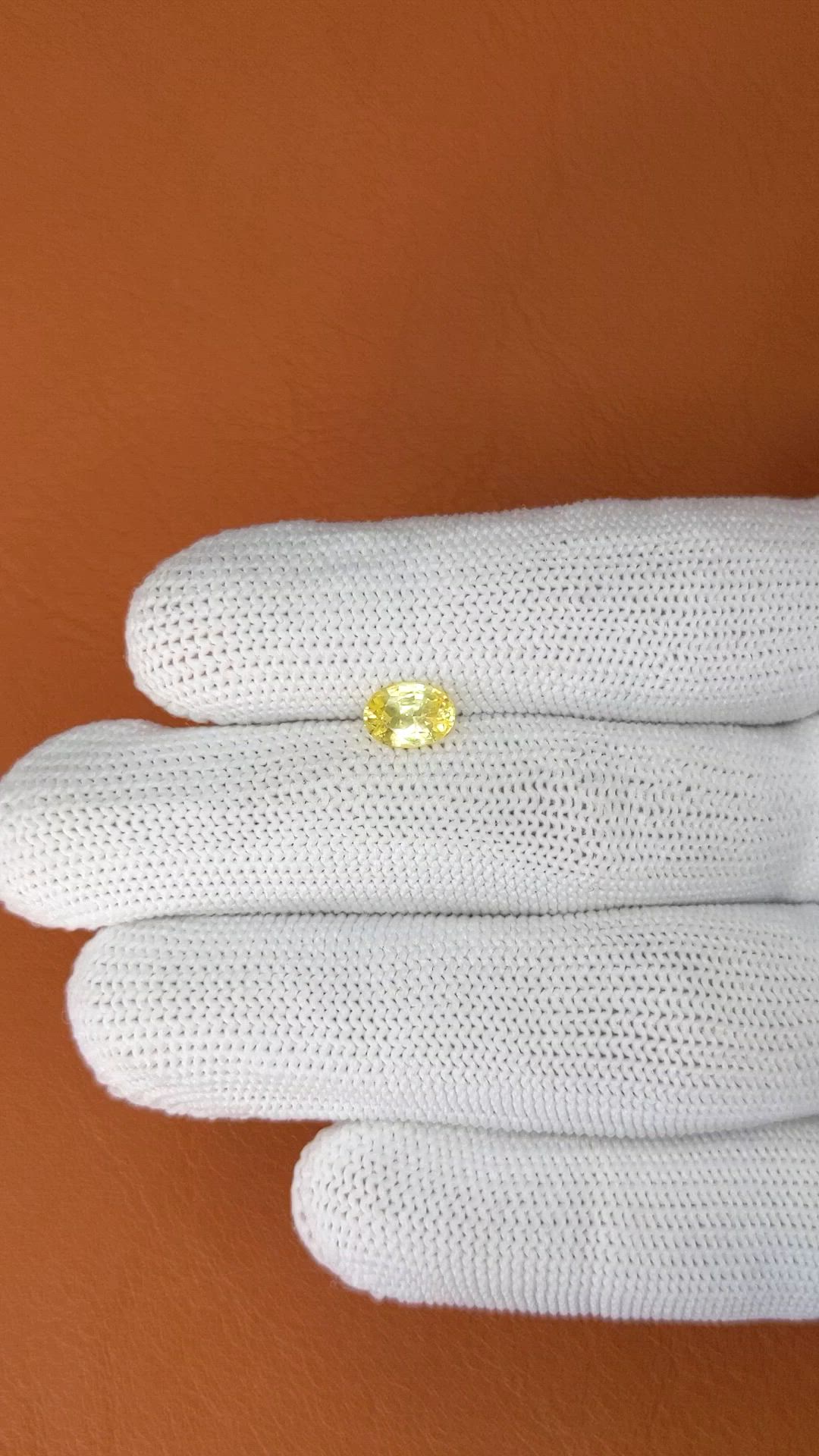 1.02 Ct. Yellow Sapphire from Ceylon (Sri Lanka) Size Video