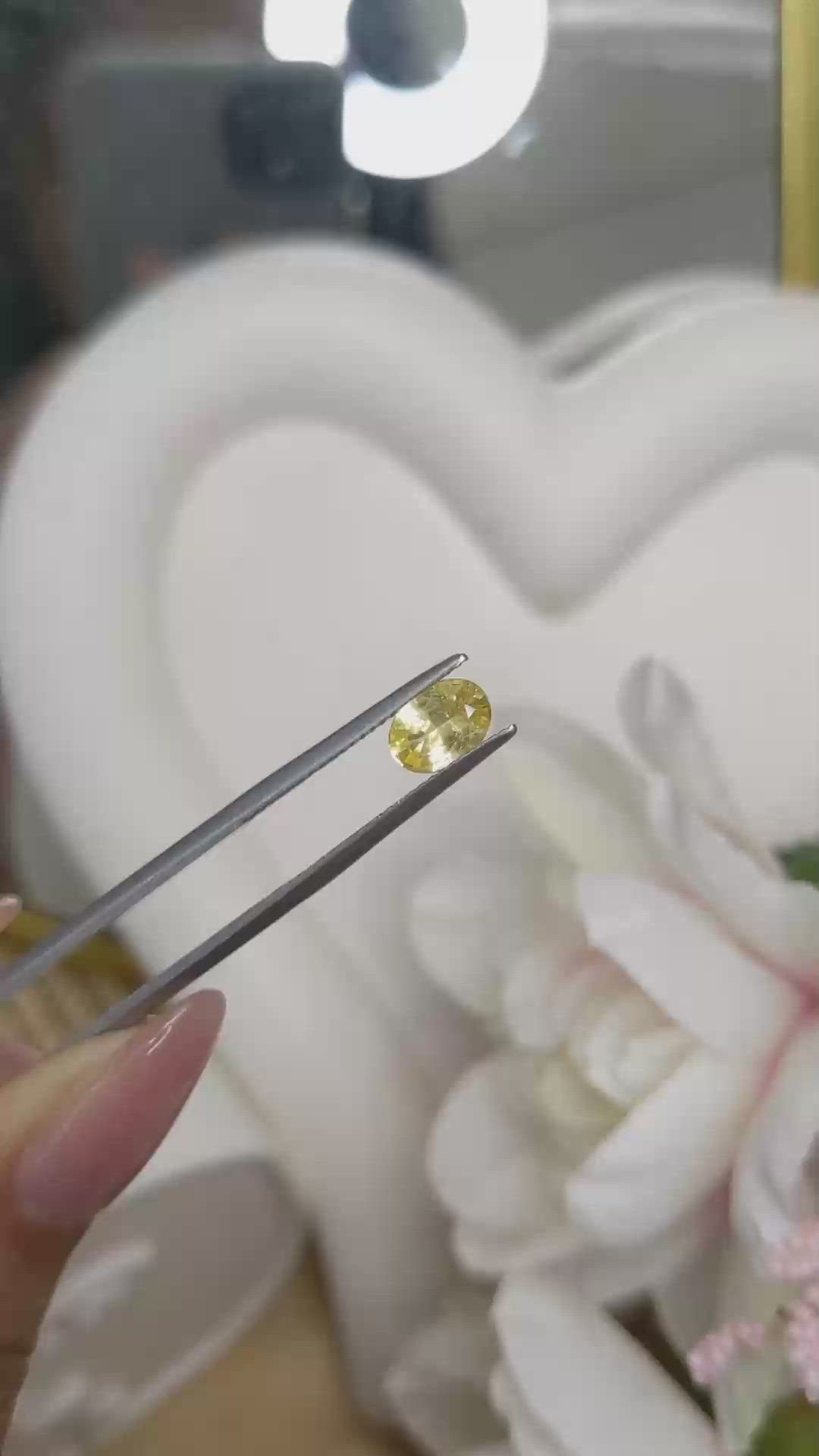 1.02 Ct. Yellow Sapphire from Ceylon (Sri Lanka) Size Video