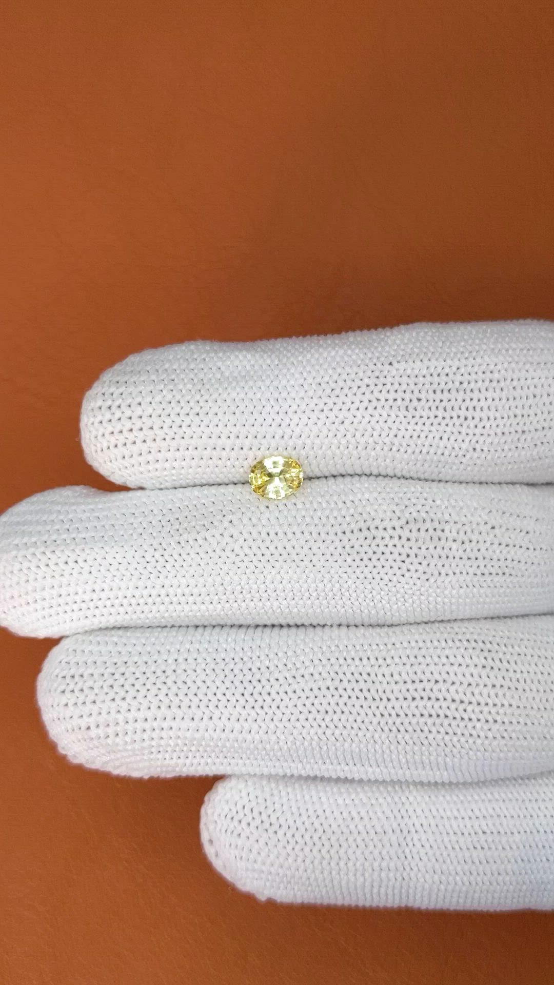 0.63 Ct. Yellow Sapphire from Ceylon (Sri Lanka) Size Video