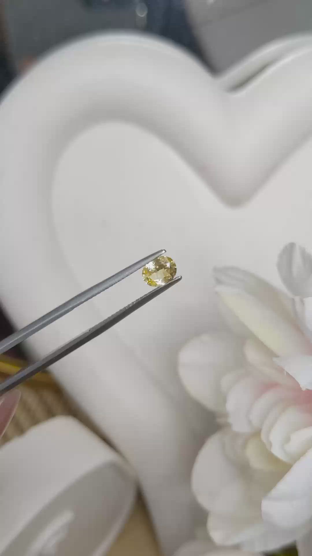 0.63 Ct. Yellow Sapphire from Ceylon (Sri Lanka) Size Video