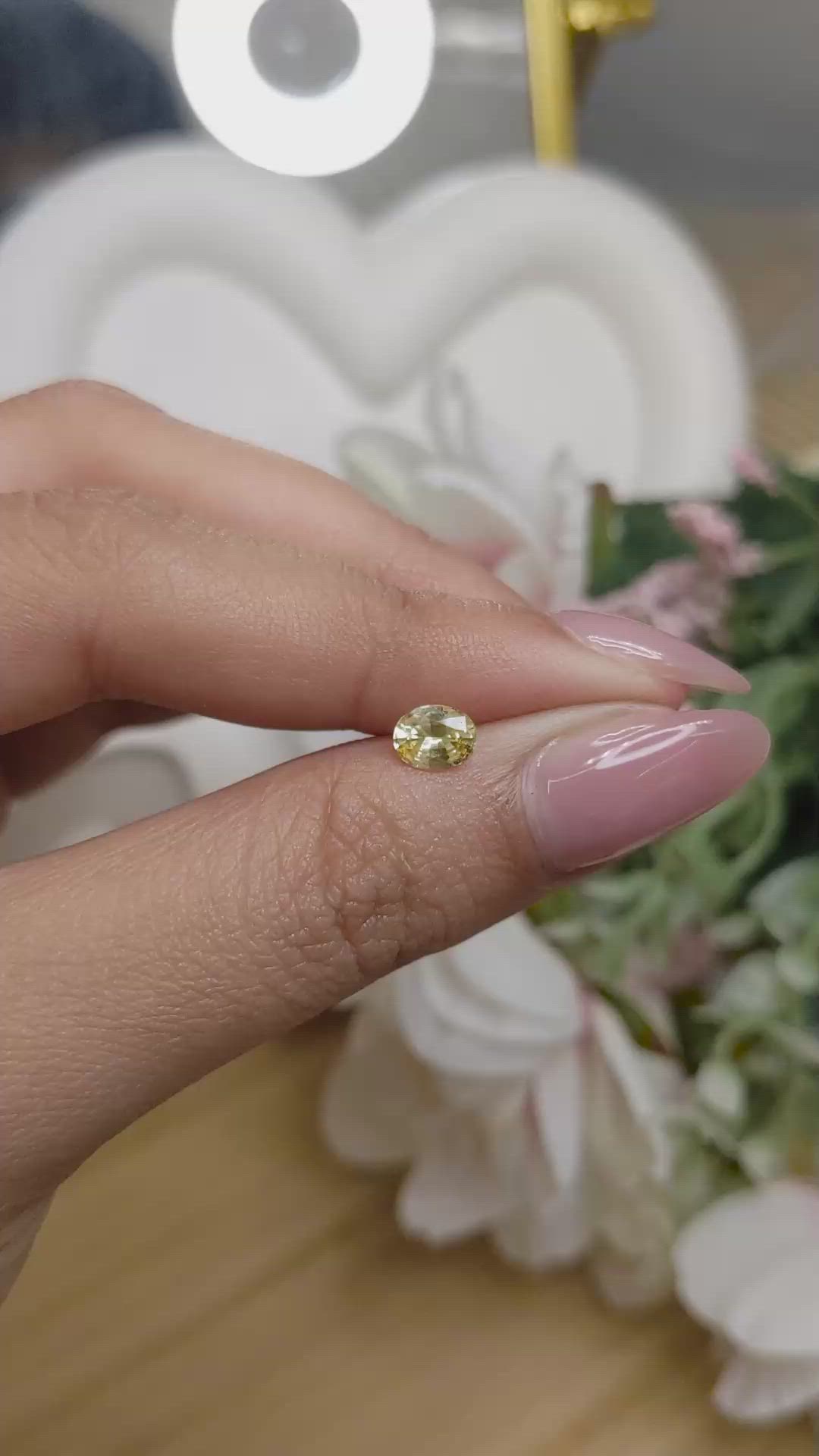 0.63 Ct. Yellow Sapphire from Ceylon (Sri Lanka) Size Video