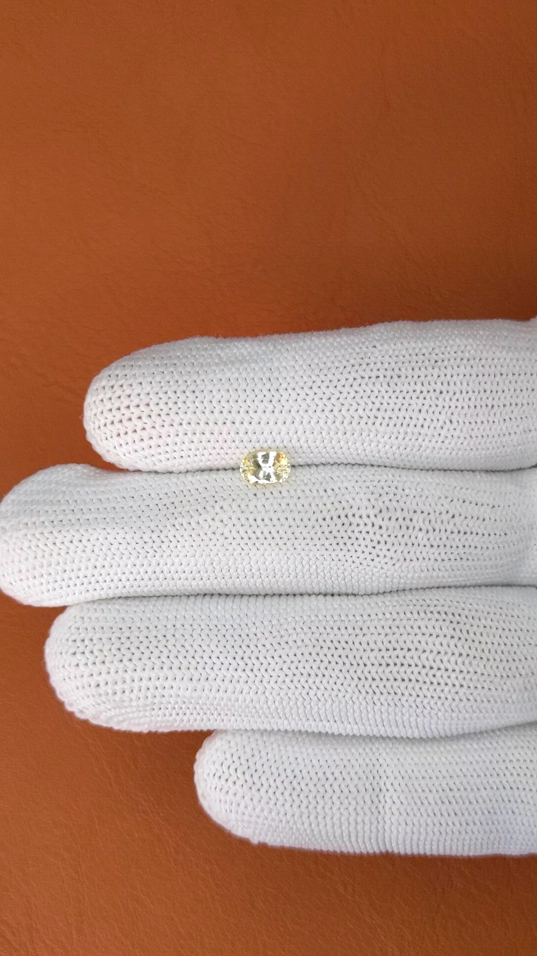 0.67 Ct. Yellow Sapphire from Ceylon (Sri Lanka) Size Video