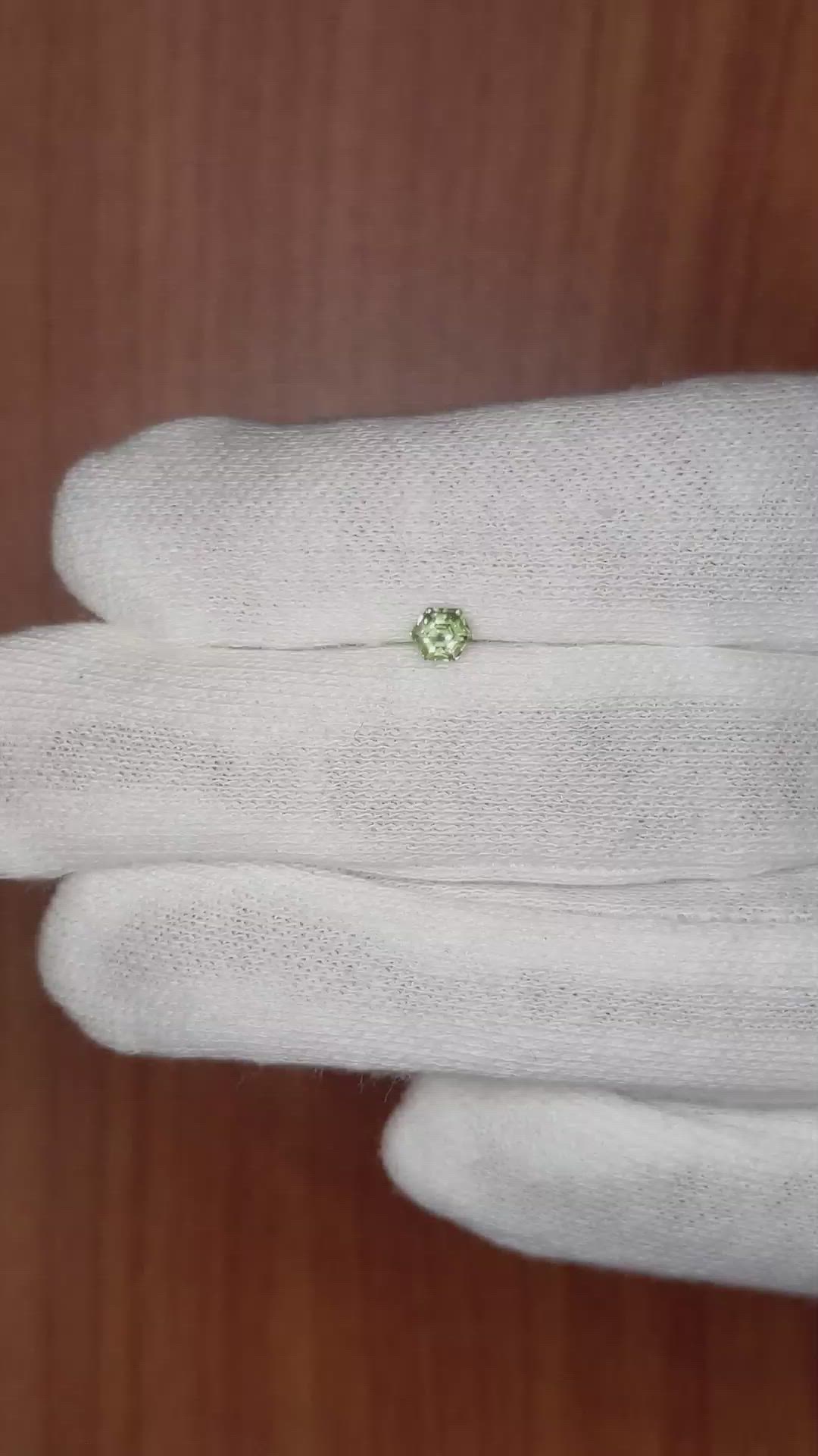 0.31 Ct. Green Sapphire from Ceylon (Sri Lanka) Size Video