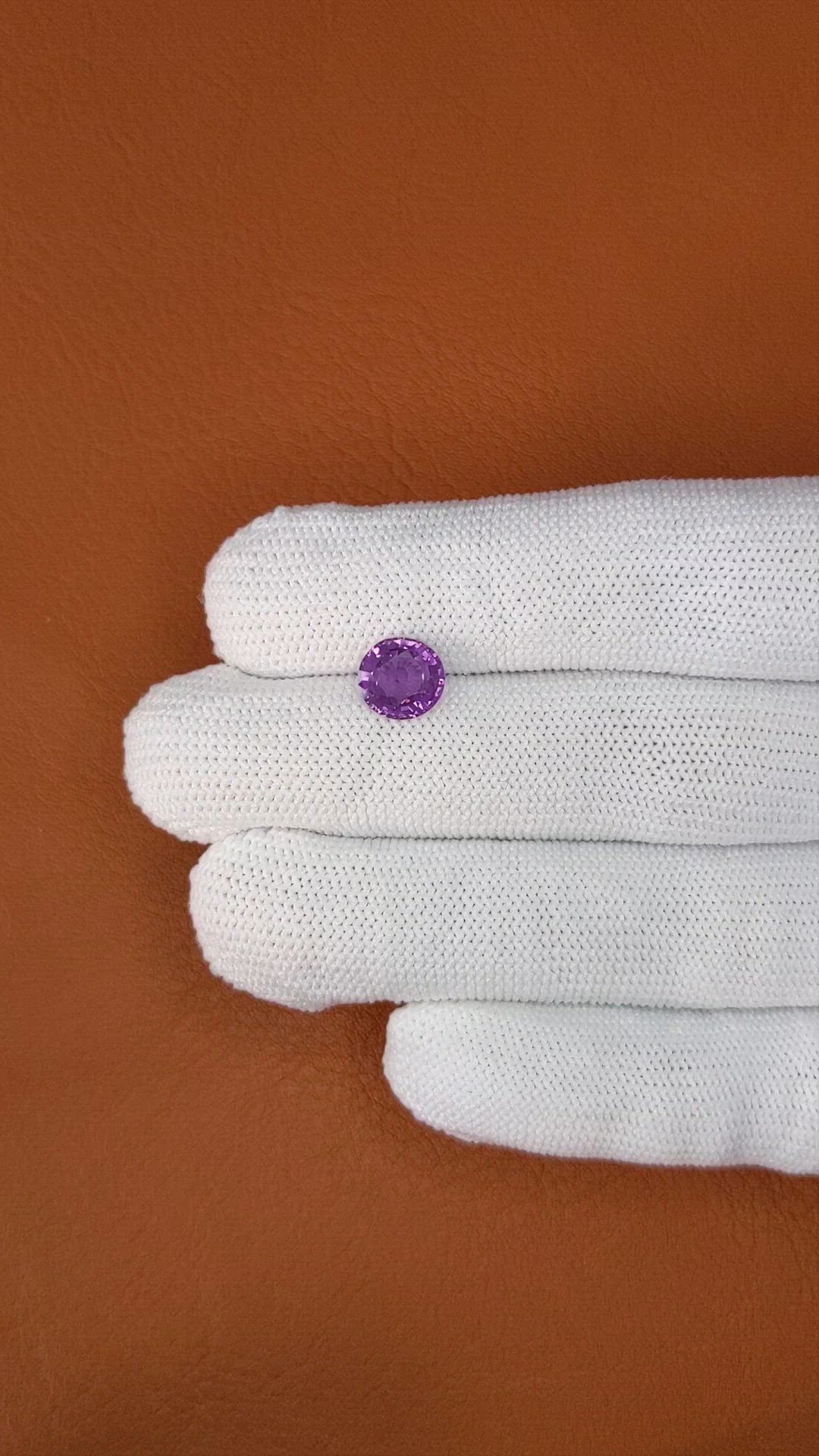 2.40 Ct. Pinkish Purple Sapphire from Ceylon (Sri Lanka) Size Video