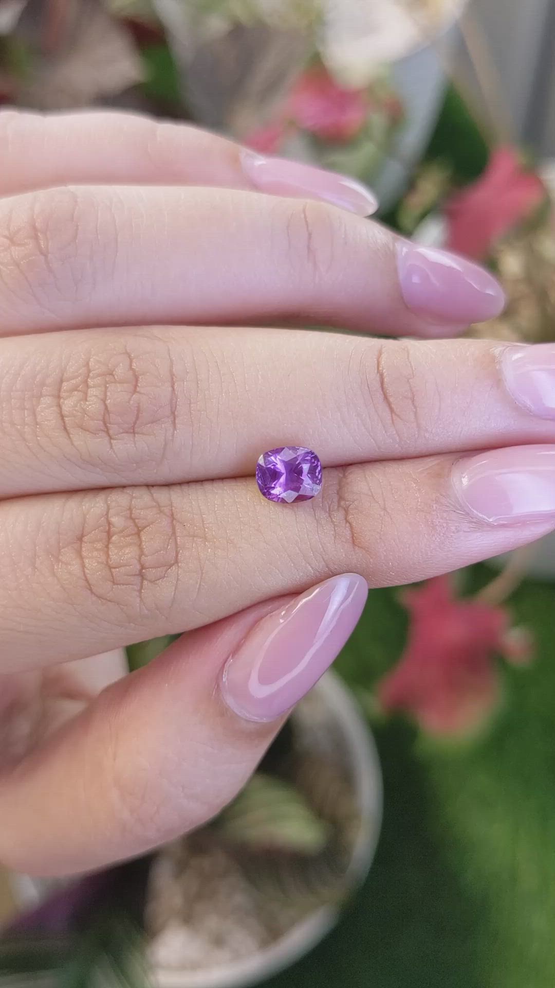 1.56 Ct. Pinkish Purple Sapphire from Ceylon (Sri Lanka) Size Video