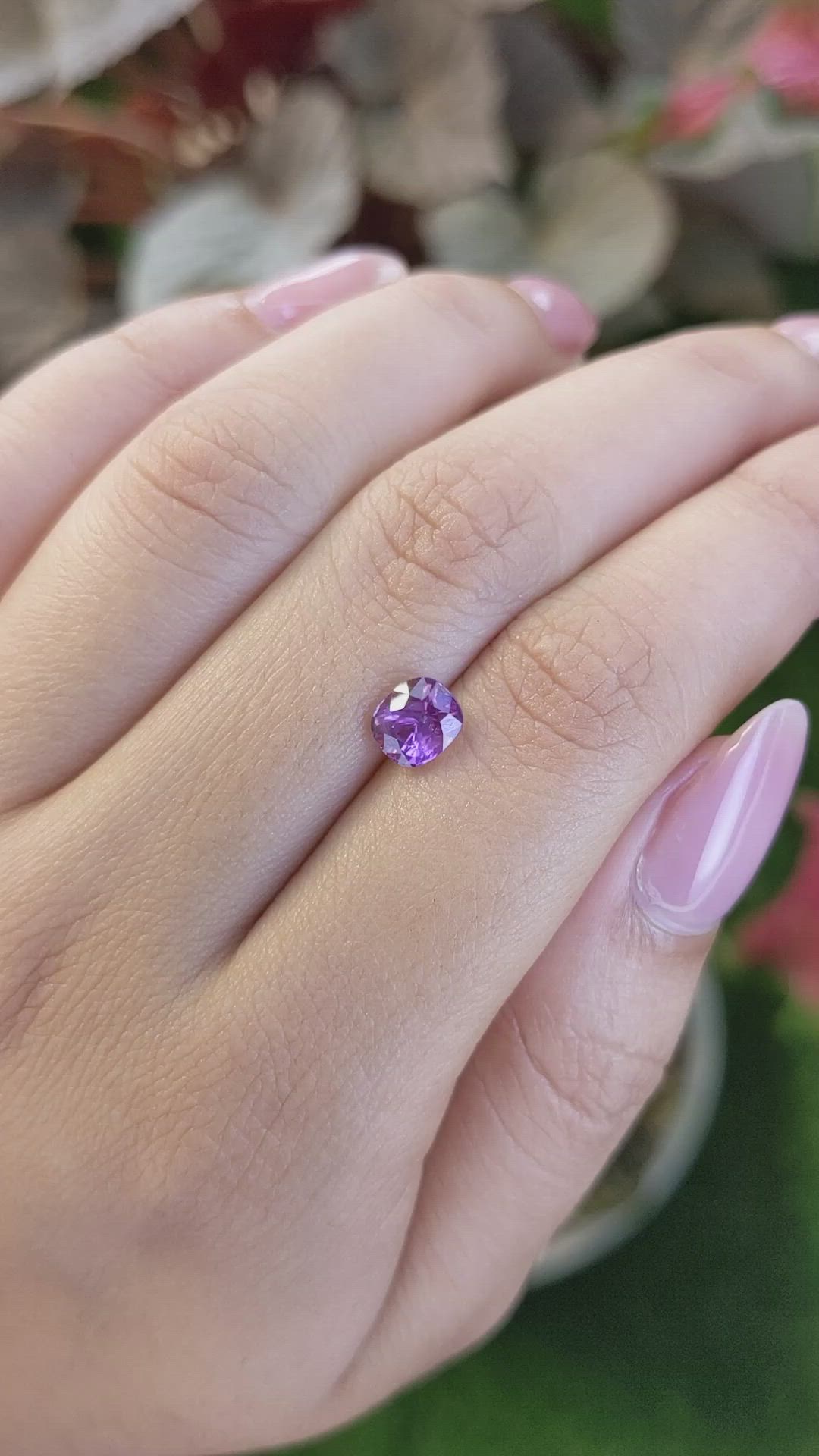 1.56 Ct. Pinkish Purple Sapphire from Ceylon (Sri Lanka) Size Video