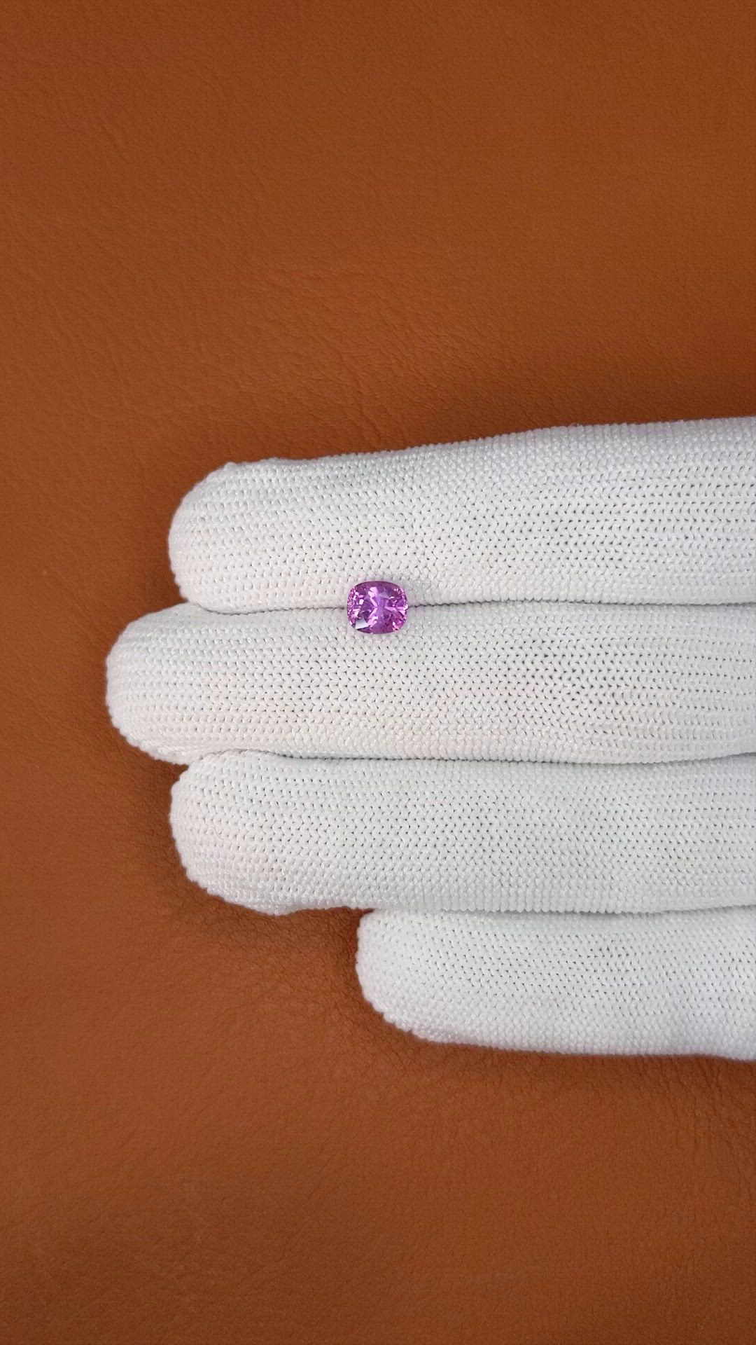 1.56 Ct. Pinkish Purple Sapphire from Ceylon (Sri Lanka) Size Video