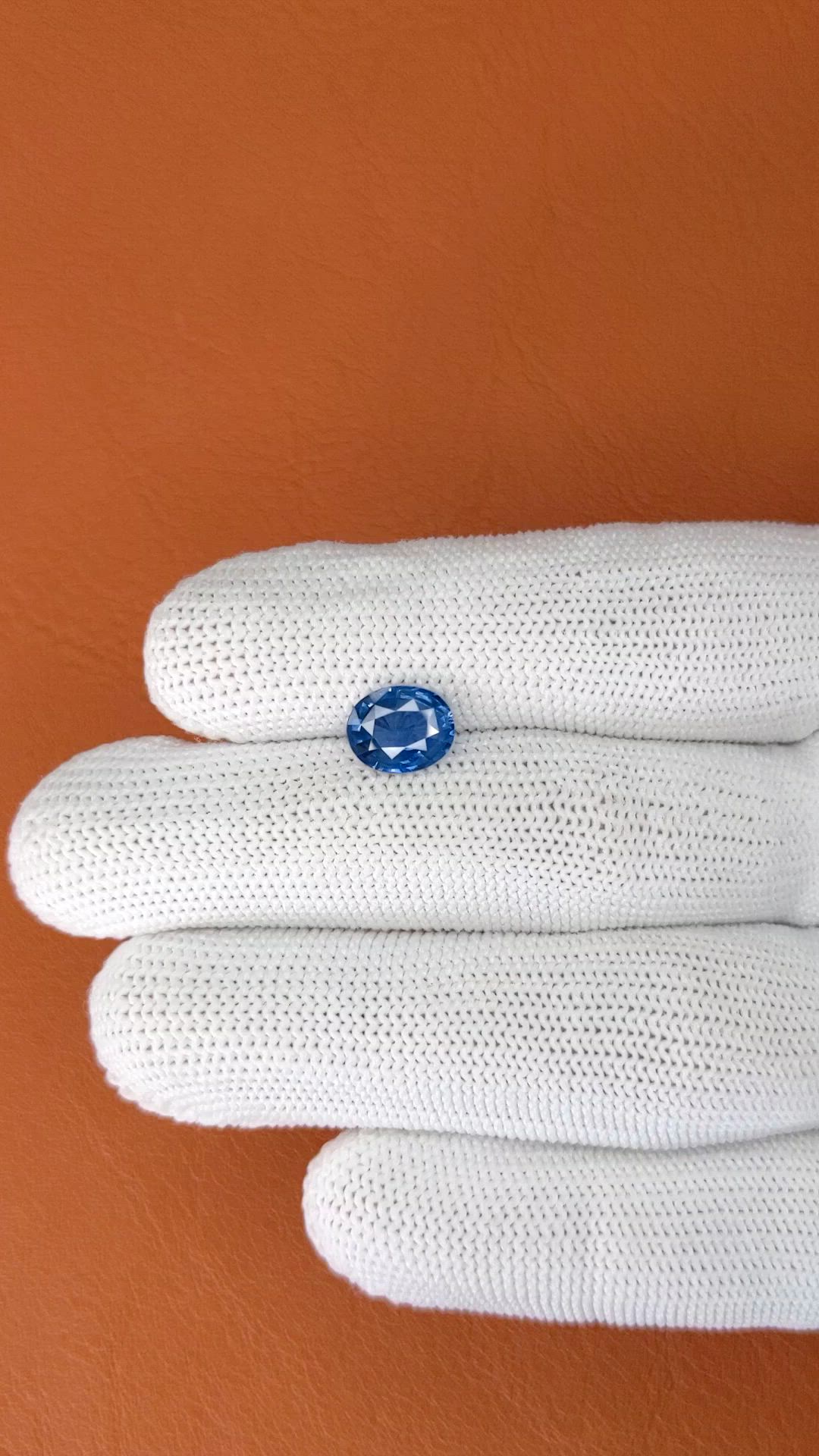 2.04 Ct. Blue Sapphire from Ceylon (Sri Lanka) Size Video