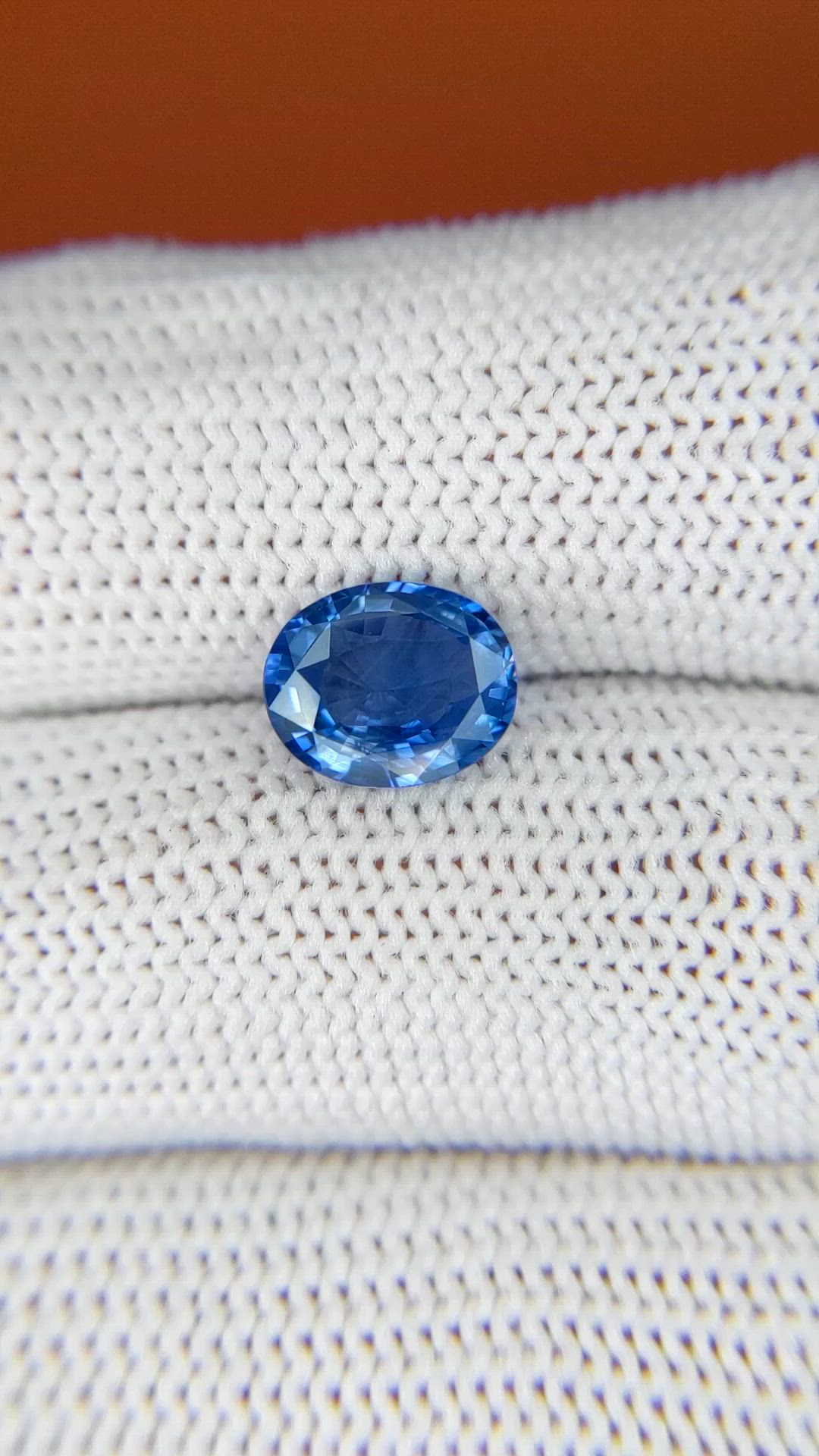2.04 Ct. Blue Sapphire from Ceylon (Sri Lanka) Size Video