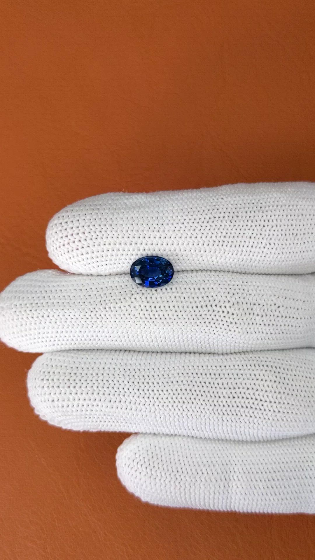 2.11 Ct. Blue Sapphire from Ceylon (Sri Lanka) Size Video