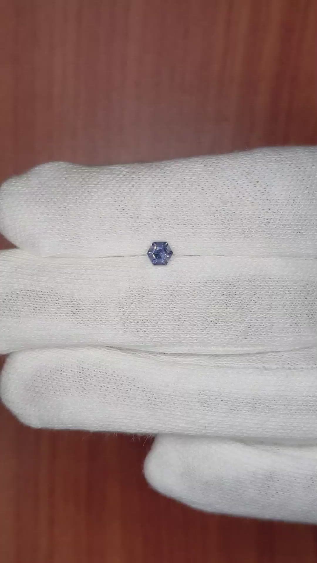 0.31 Ct. Purplish Blue Sapphire from Ceylon (Sri Lanka) Size Video