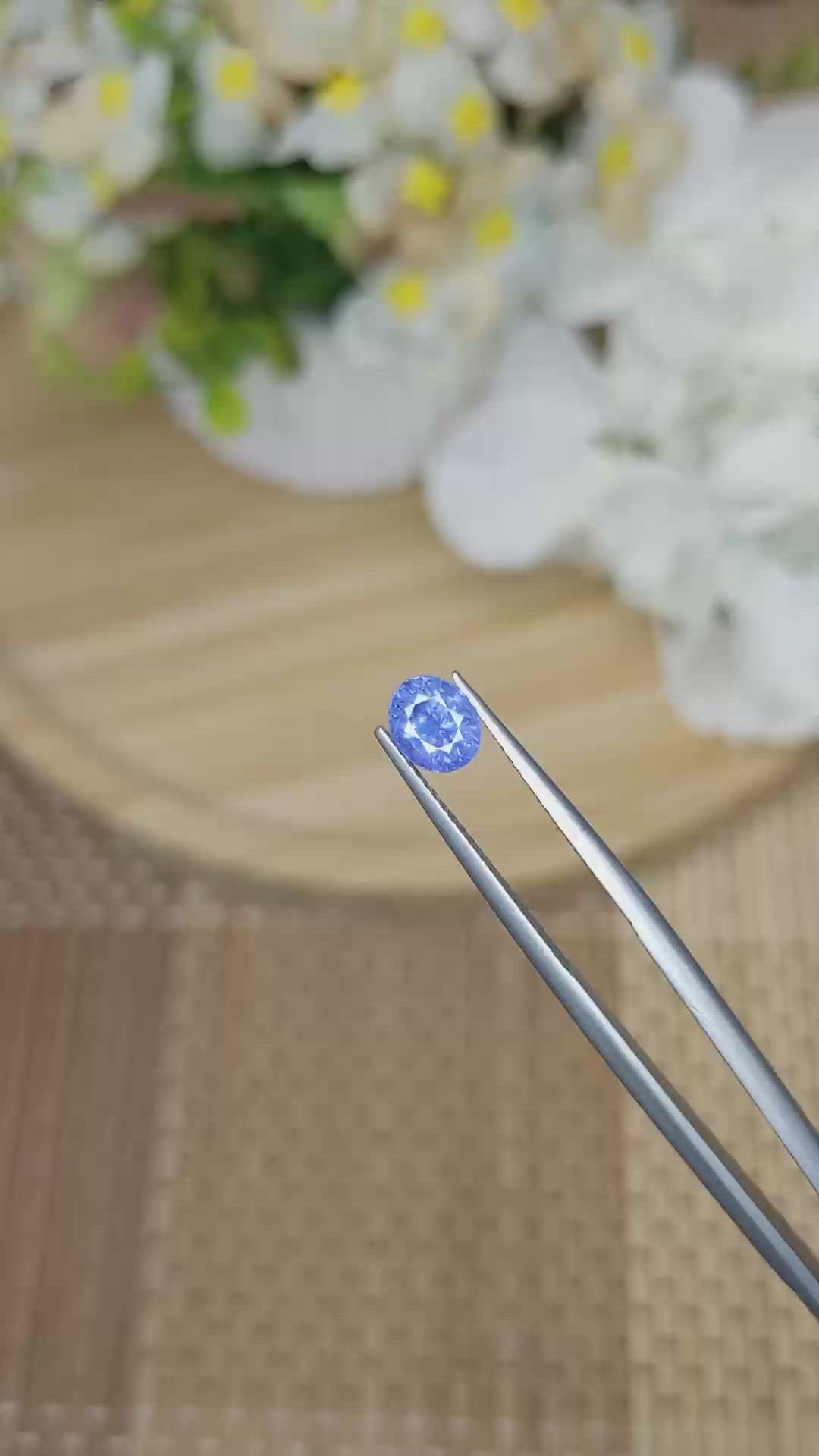 1.22 Ct. Blue Sapphire from Ceylon (Sri Lanka) Size Video