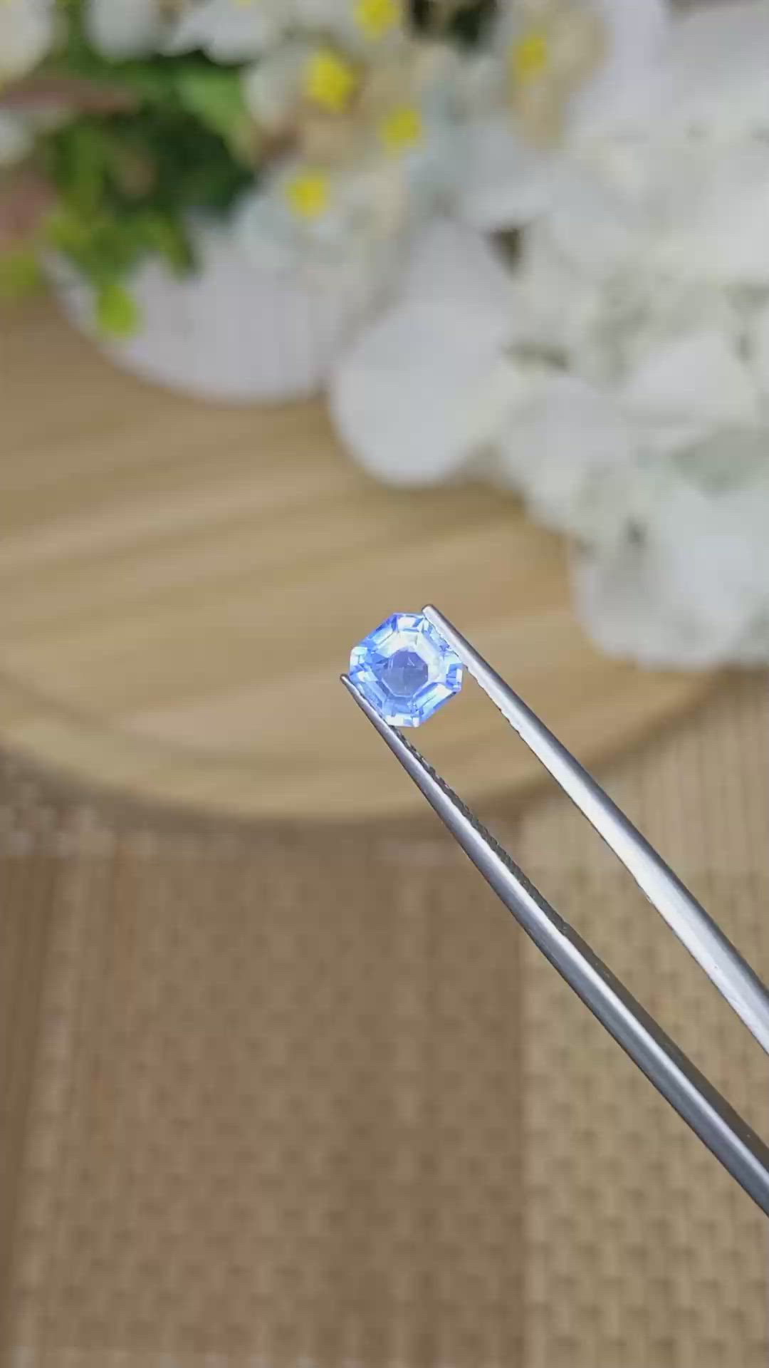1.30 Ct. Blue Sapphire from Ceylon (Sri Lanka) Size Video