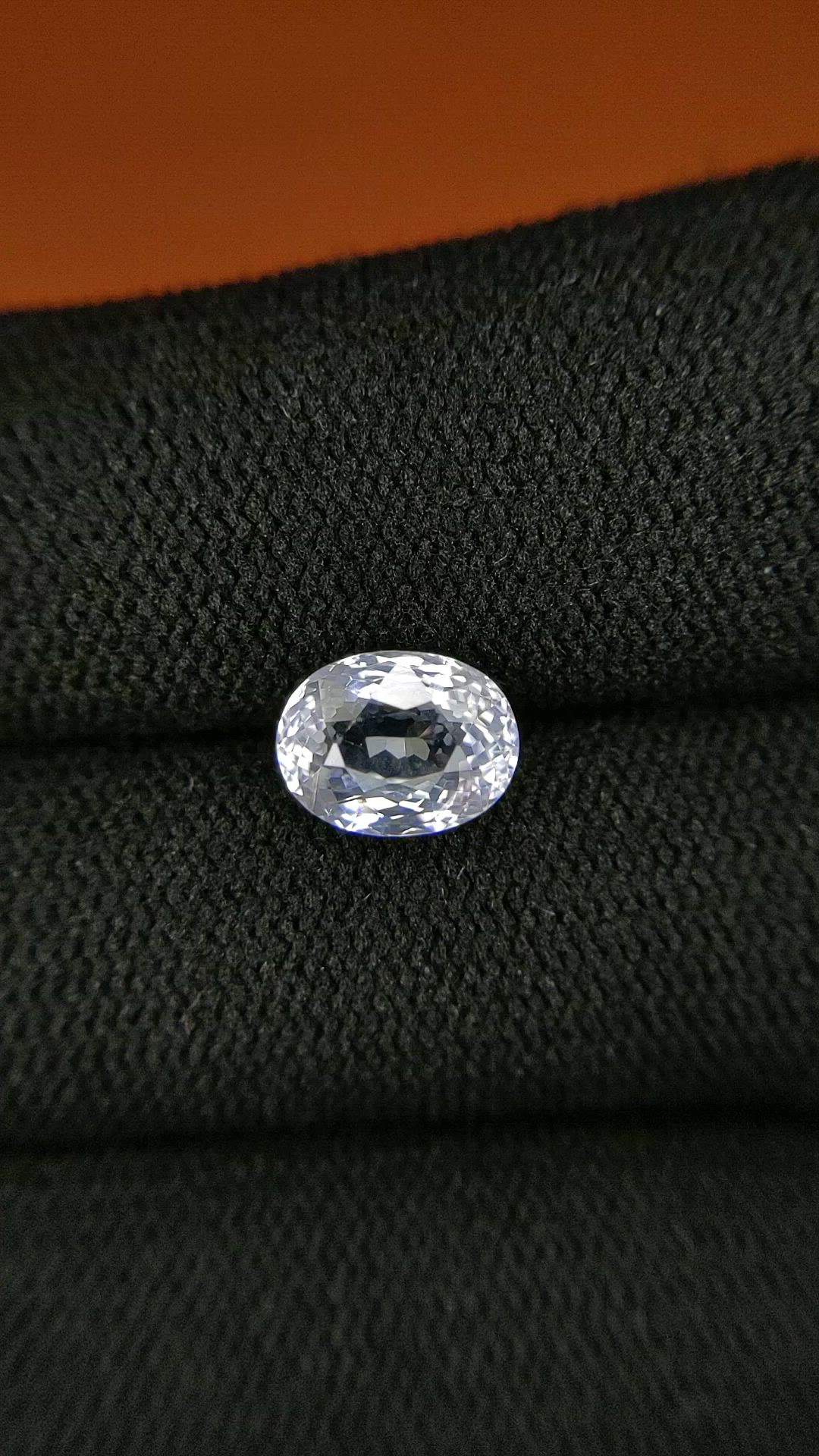 2.23 Ct. White Sapphire from Ceylon (Sri Lanka) Size Video