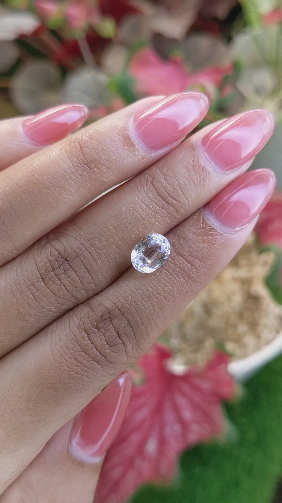 2.23 Ct. White Sapphire from Ceylon (Sri Lanka) Size Video