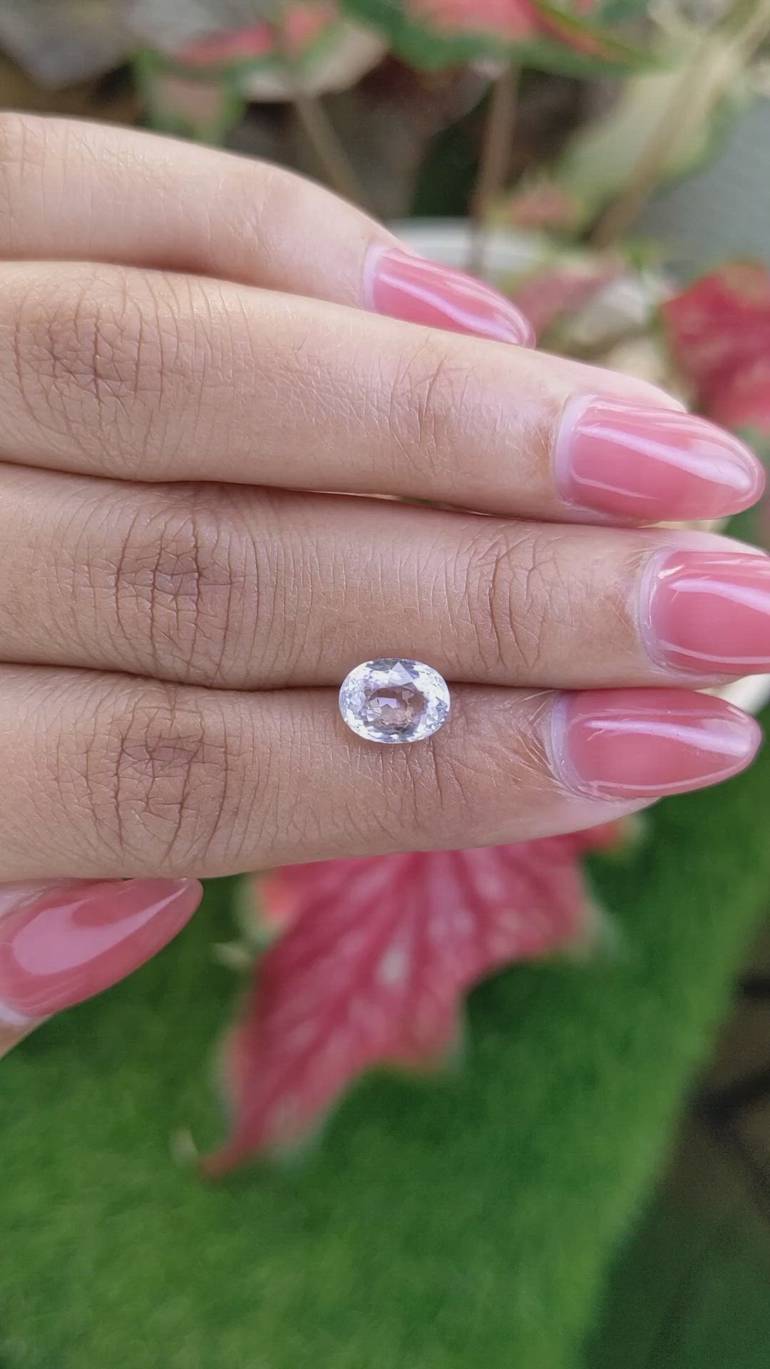 2.23 Ct. White Sapphire from Ceylon (Sri Lanka) Size Video