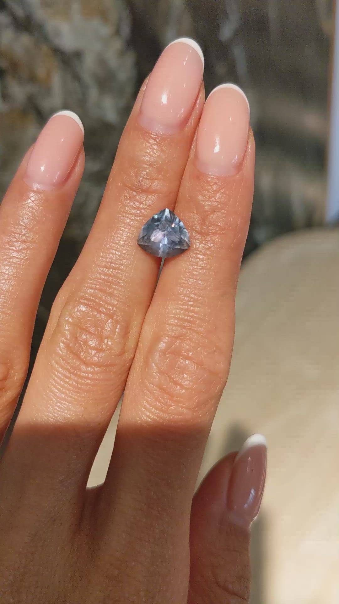 3.16 Ct. Bluish Green Sapphire from Montana Size Video