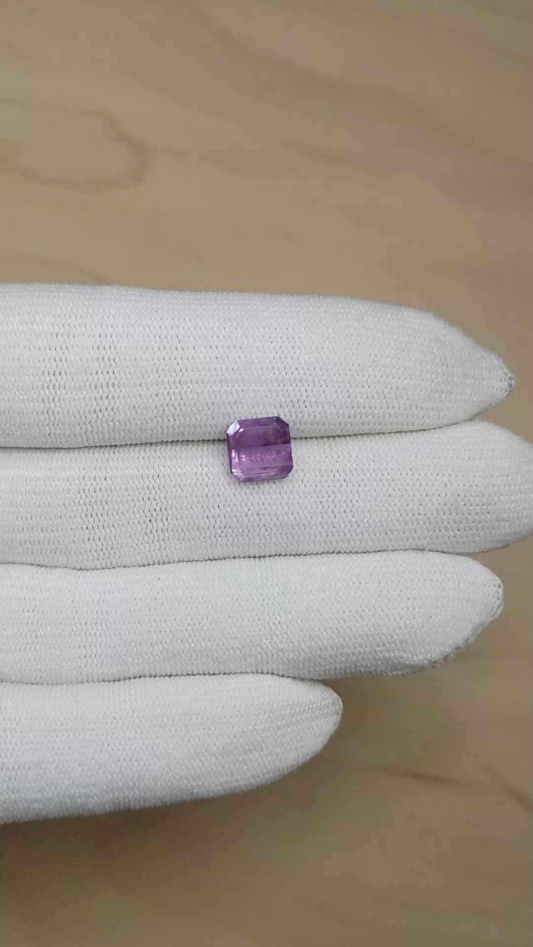 3.22 Ct. Pinkish Purple Sapphire from Montana Size Video