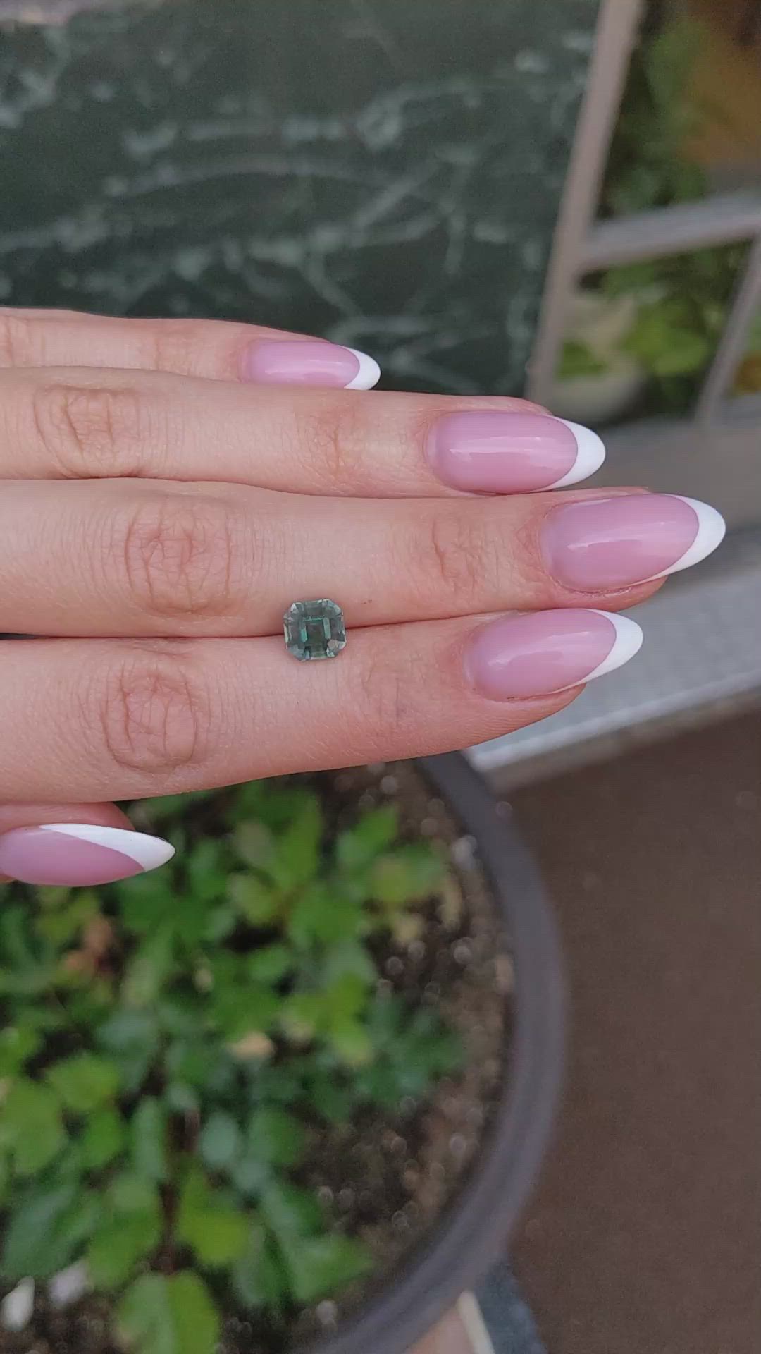 3.21 Ct. Bluish Green Sapphire from Montana Size Video