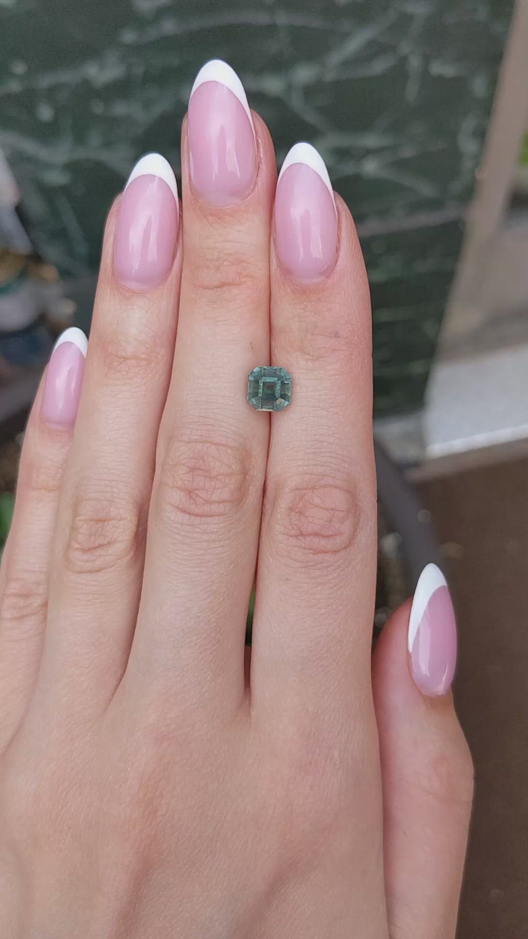 3.21 Ct. Bluish Green Sapphire from Montana Size Video