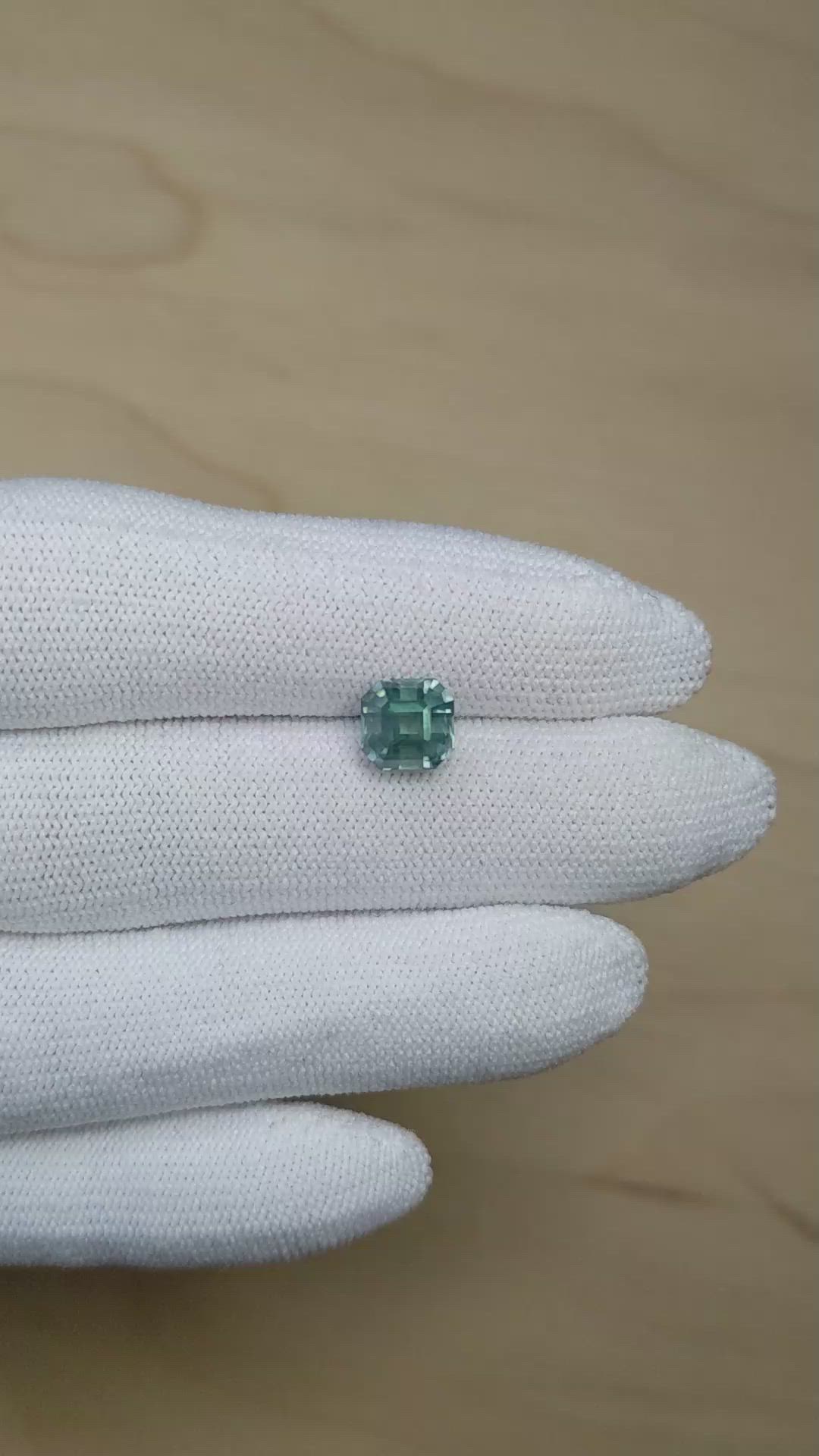 3.21 Ct. Bluish Green Sapphire from Montana Size Video
