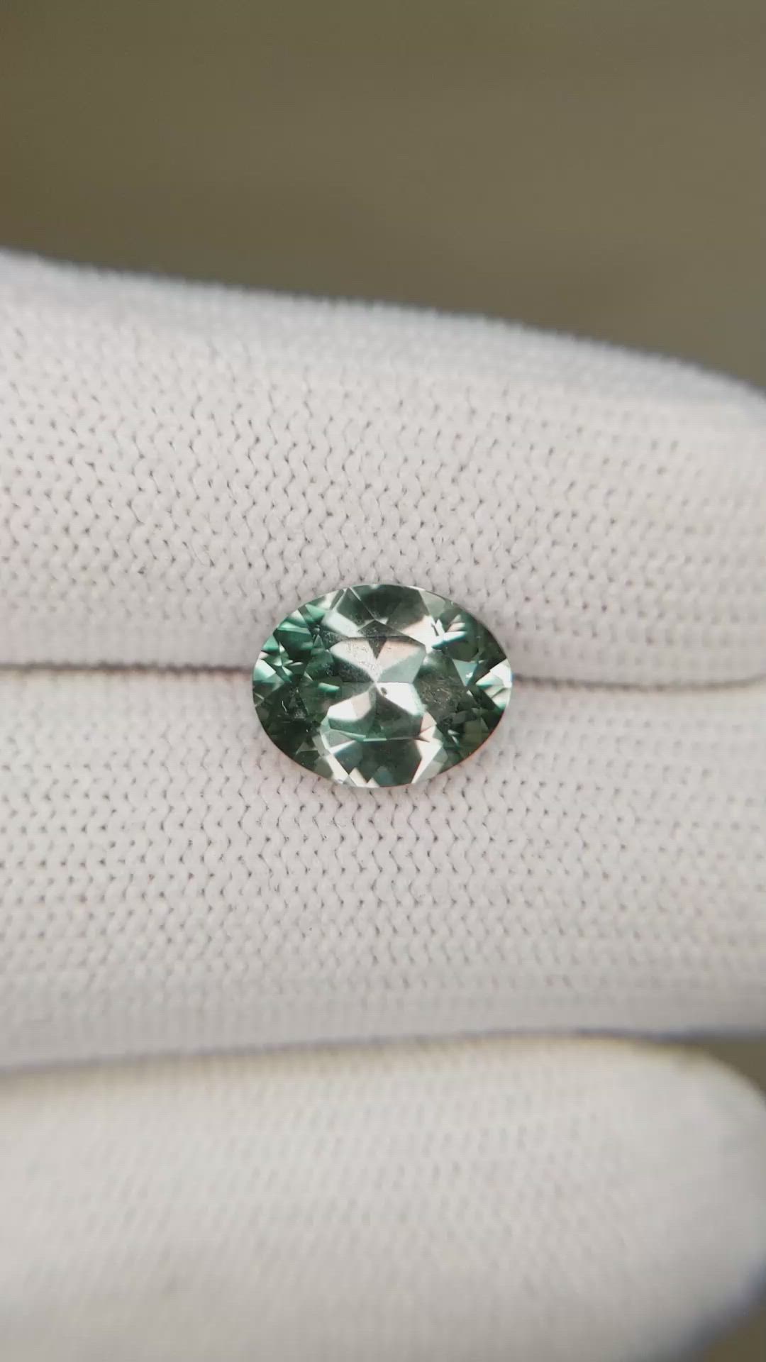 3.26 Ct. Bluish Green Sapphire from Montana Size Video