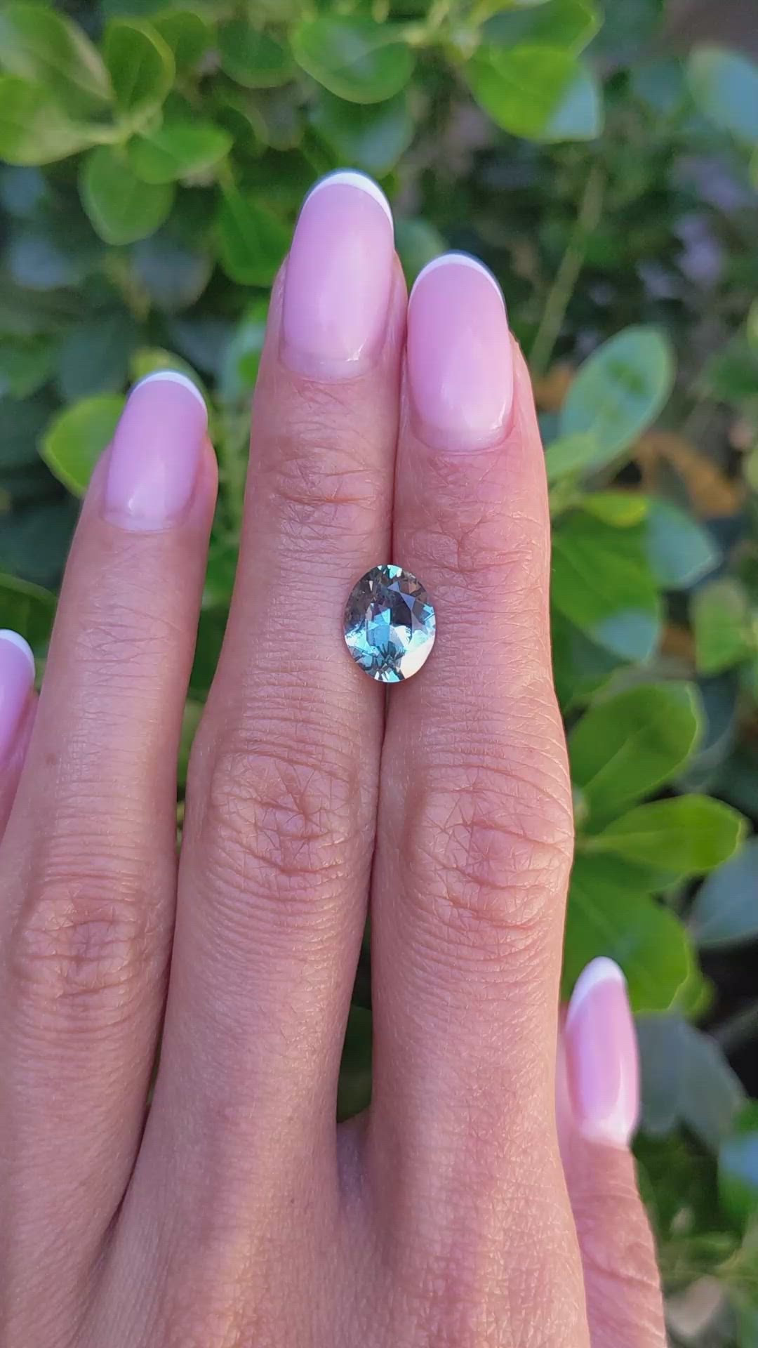 3.26 Ct. Bluish Green Sapphire from Montana Size Video