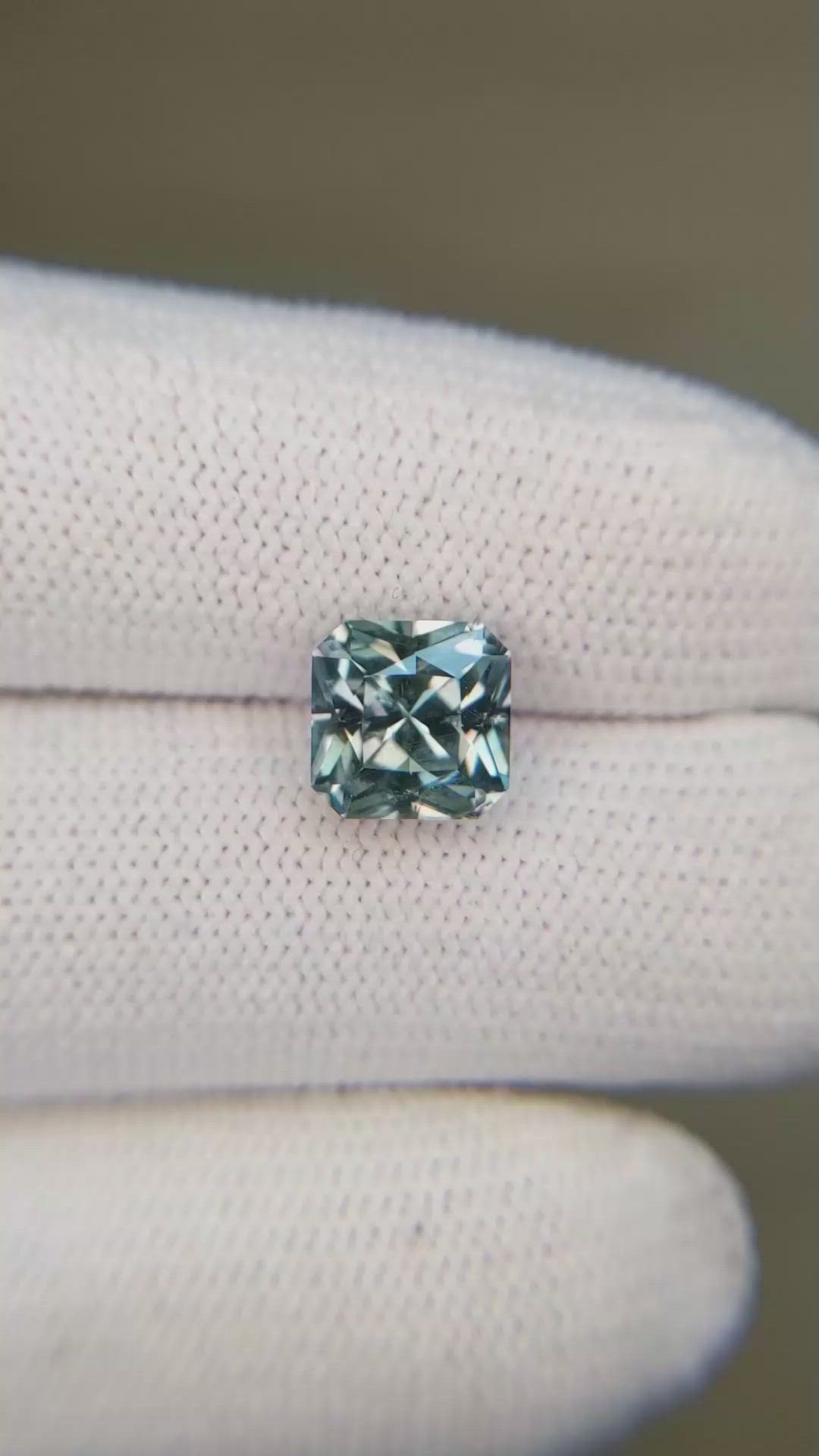 3.27 Ct. Greenish Blue Sapphire from Montana Size Video