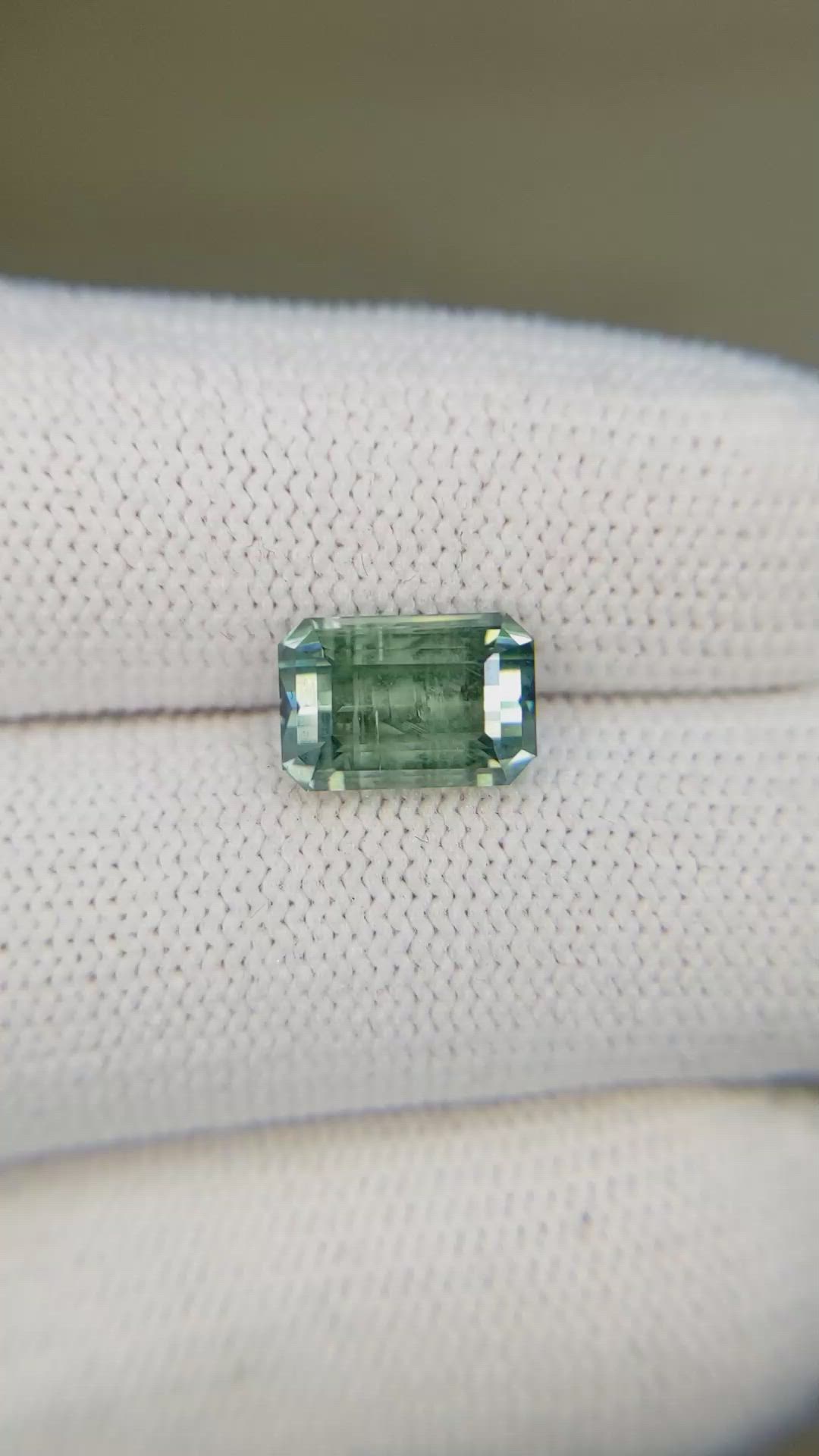 3.31 Ct. Bluish Green Sapphire from Montana Size Video