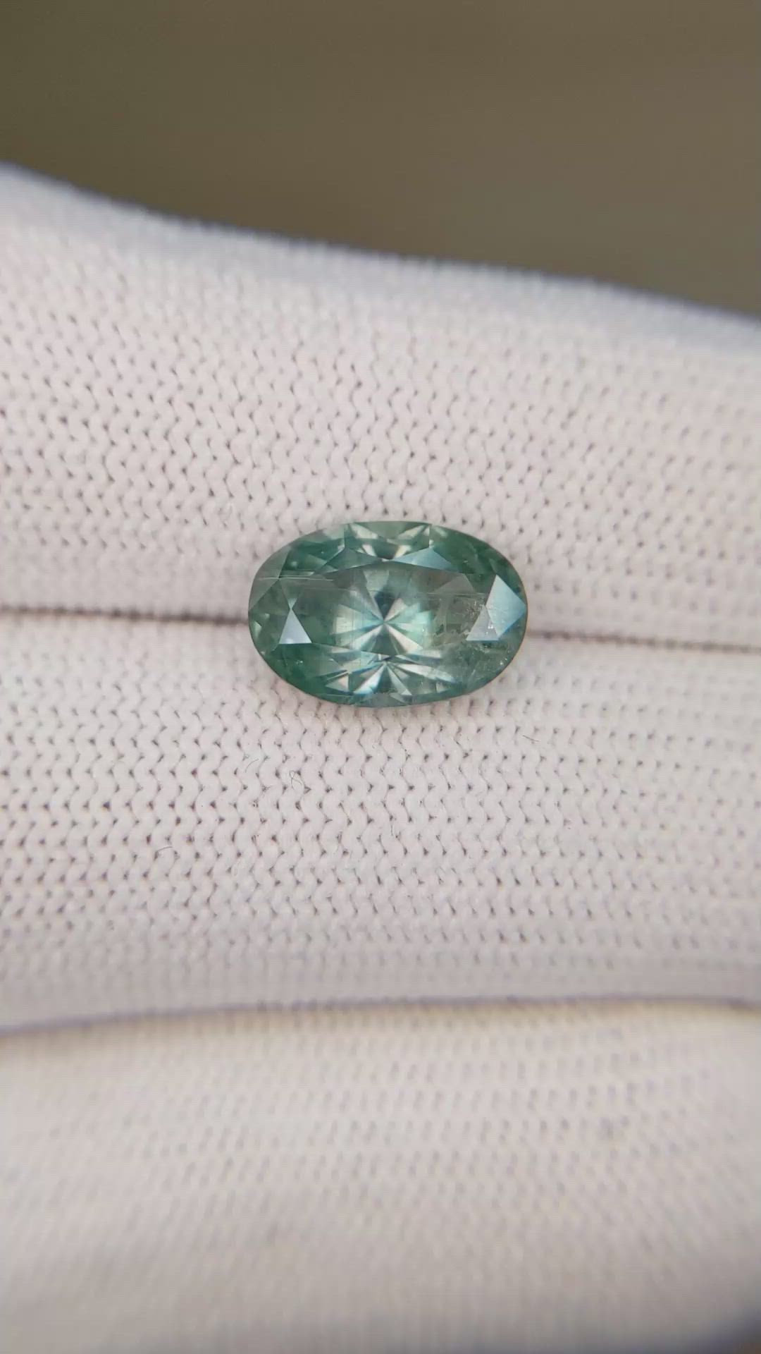 3.35 Ct. Bluish Green Sapphire from Montana Size Video