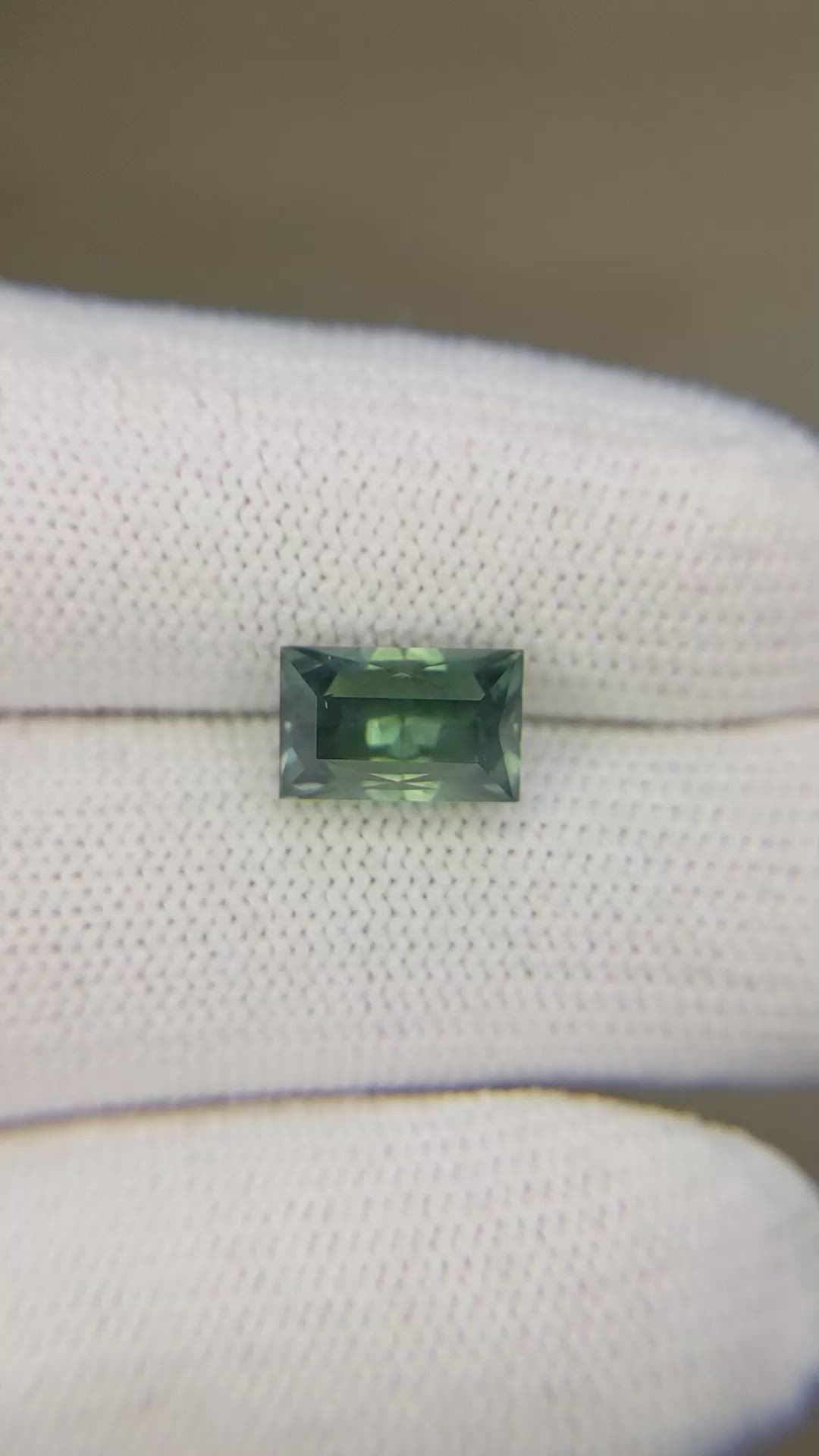 3.52 Ct. Bluish Green Sapphire from Montana Size Video