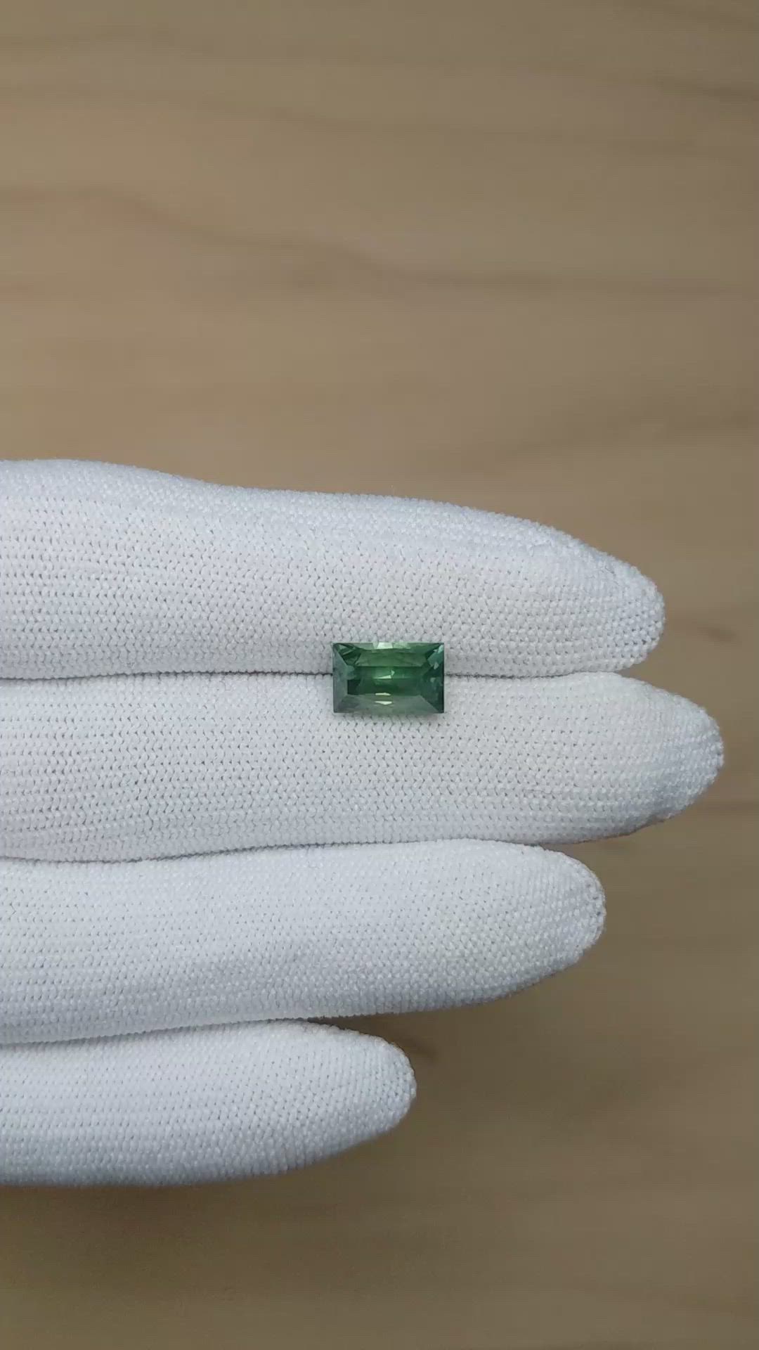 3.52 Ct. Bluish Green Sapphire from Montana Size Video