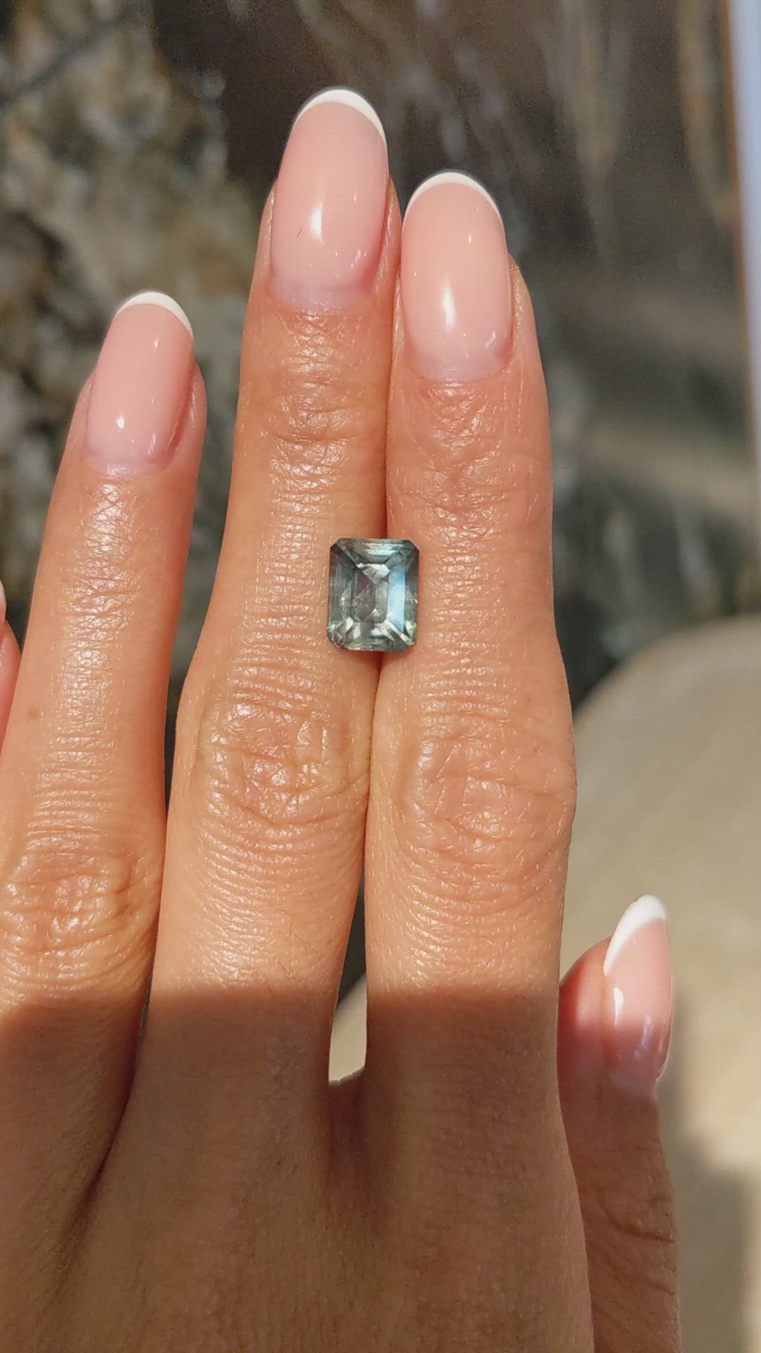 3.57 Ct. Yellowish Green Sapphire from Montana Size Video