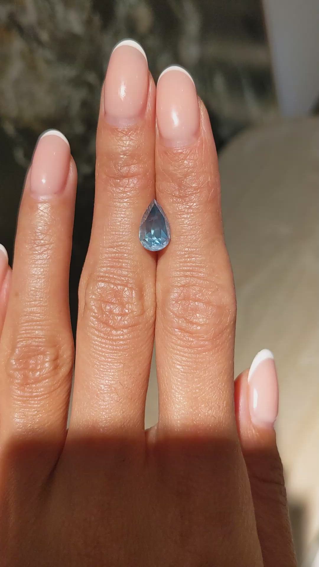 3.80 Ct. Greenish Blue Sapphire from Montana Size Video