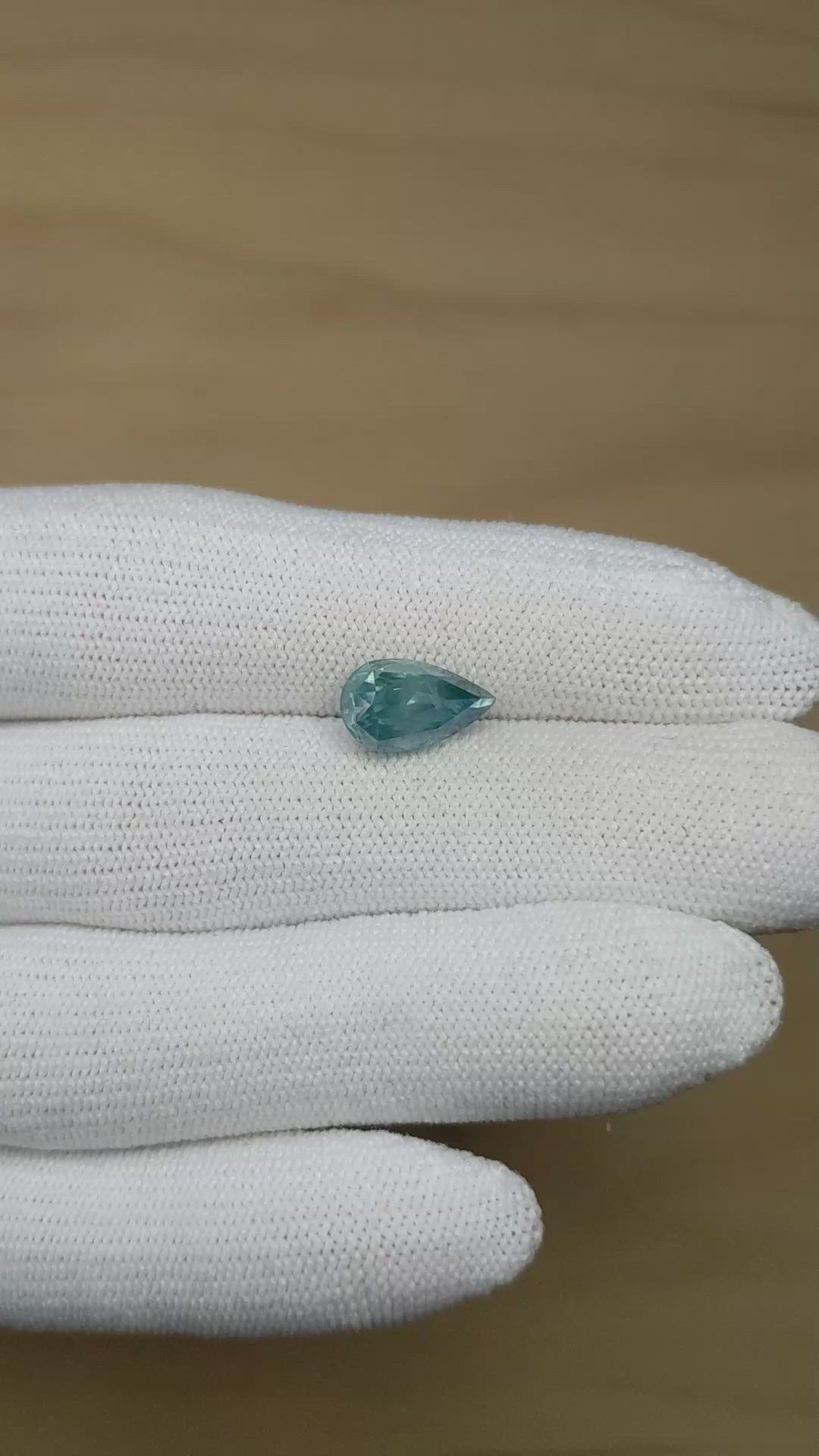 3.80 Ct. Greenish Blue Sapphire from Montana Size Video