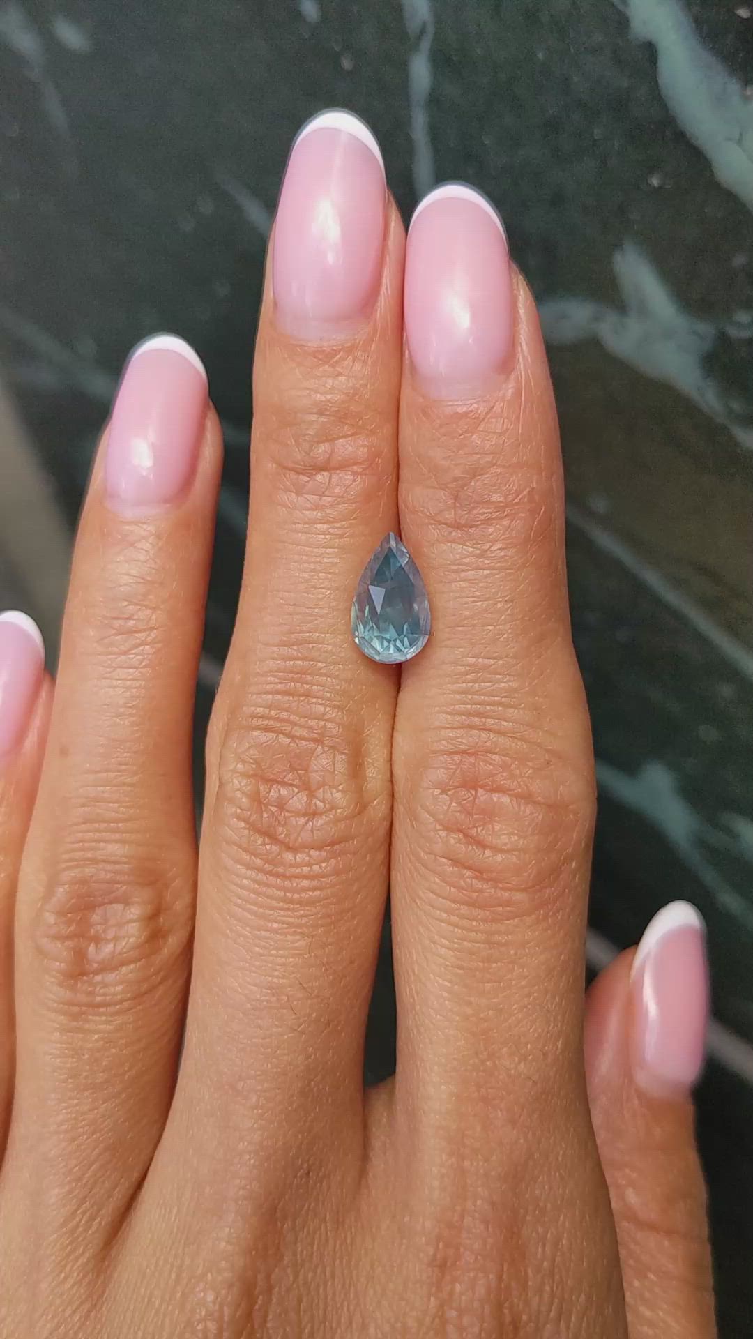 3.80 Ct. Greenish Blue Sapphire from Montana Size Video