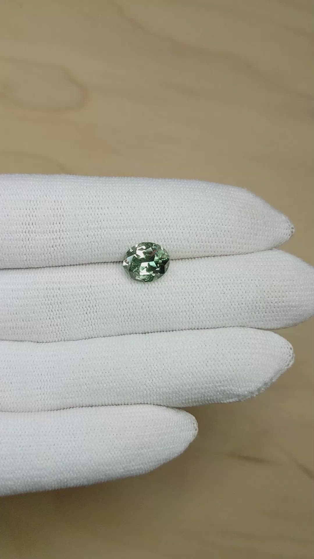 3.94 Ct. Green Sapphire from Montana Size Video