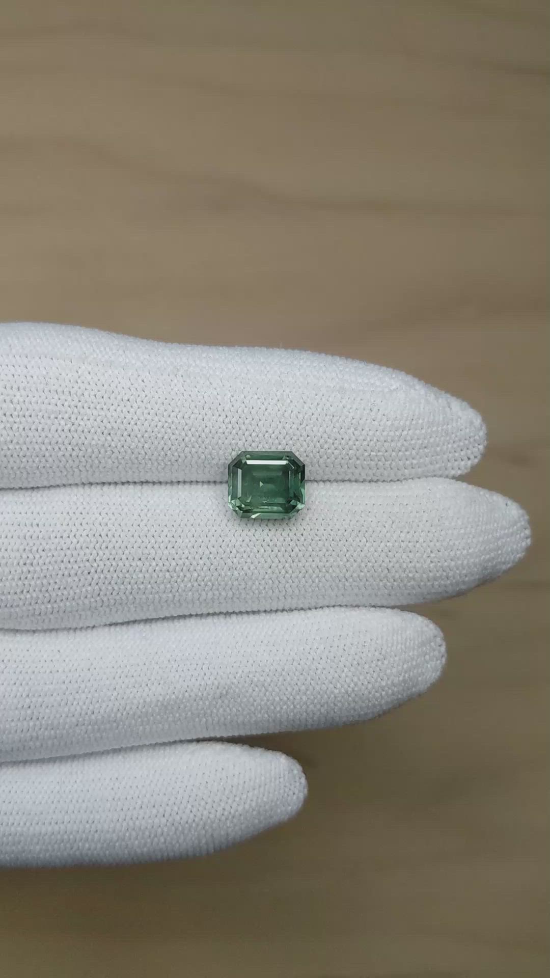 4.21 Ct. Bluish Green Sapphire from Montana Size Video