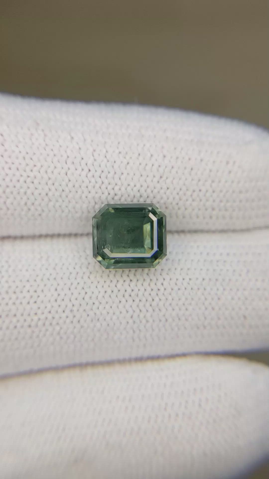 4.21 Ct. Bluish Green Sapphire from Montana Size Video
