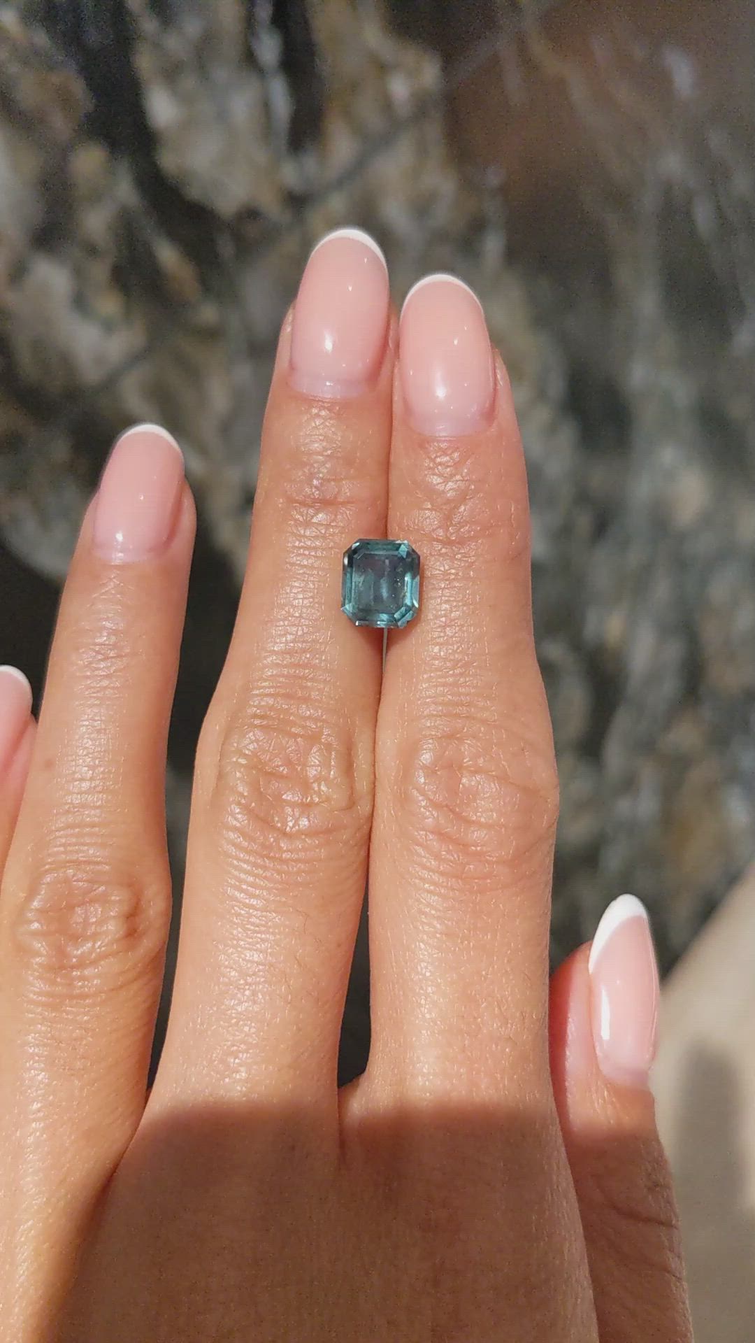 4.21 Ct. Bluish Green Sapphire from Montana Size Video