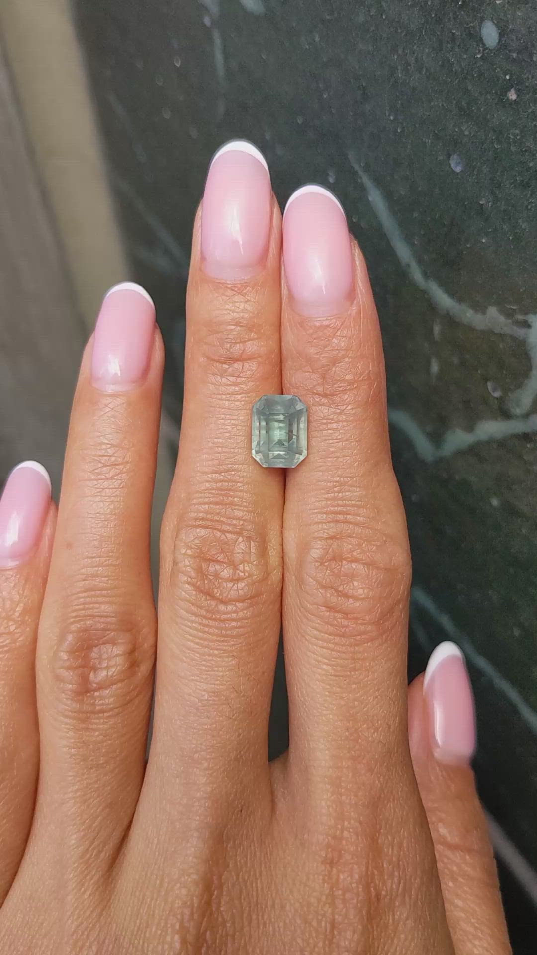 4.58 Ct. Bluish Green Sapphire from Montana Size Video
