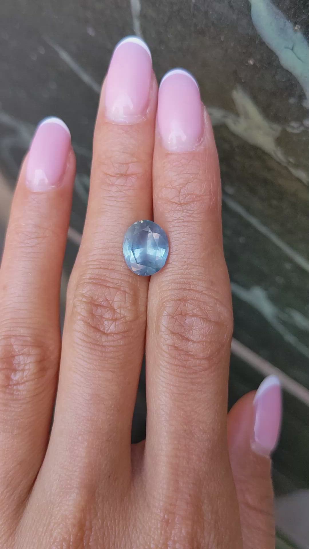 5.51 Ct. Greenish Blue Sapphire from Montana Size Video