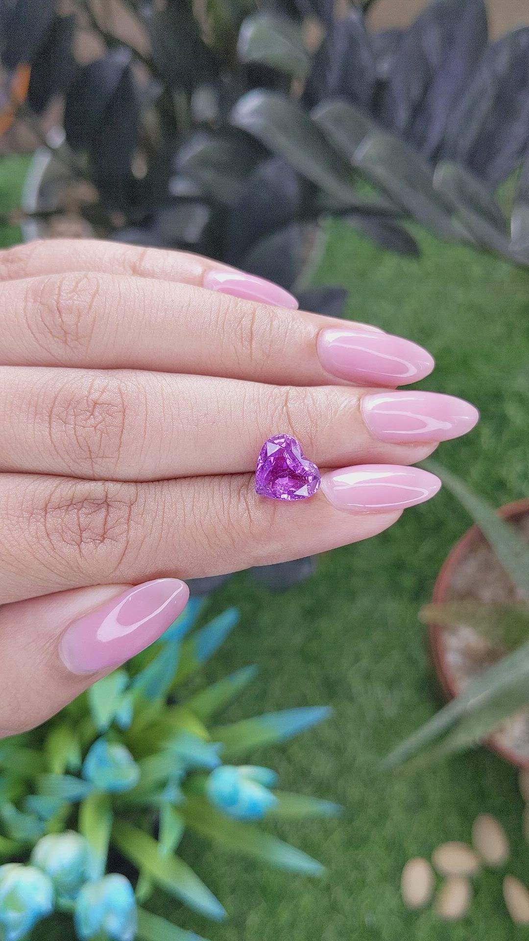 3.50 Ct. Pinkish Purple Sapphire from Madagascar Size Video