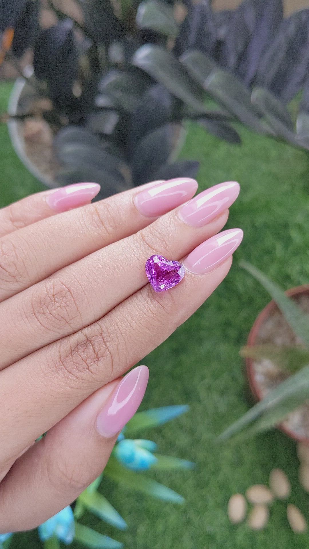 3.50 Ct. Pinkish Purple Sapphire from Madagascar Size Video