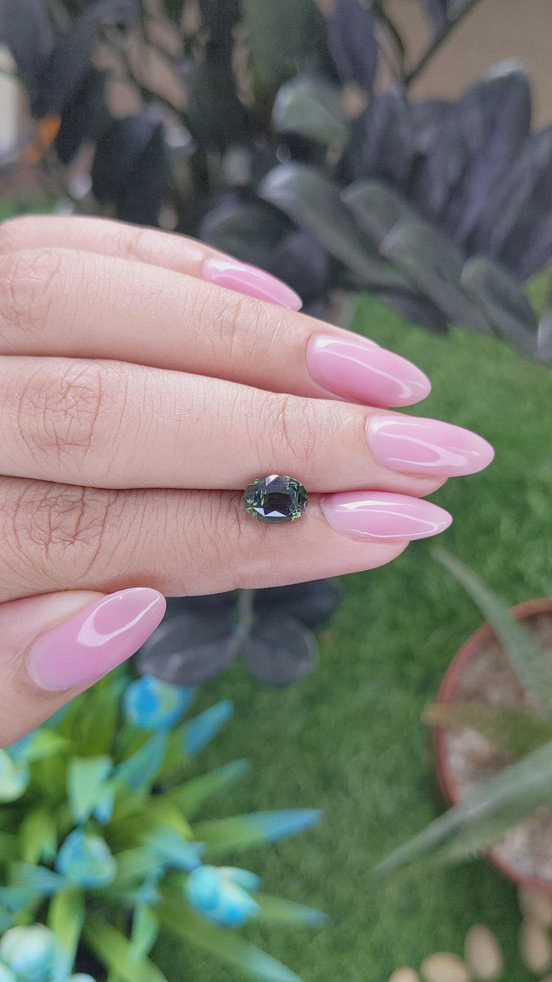 1.80 Ct. Bluish Green Sapphire from Tanzania Size Video