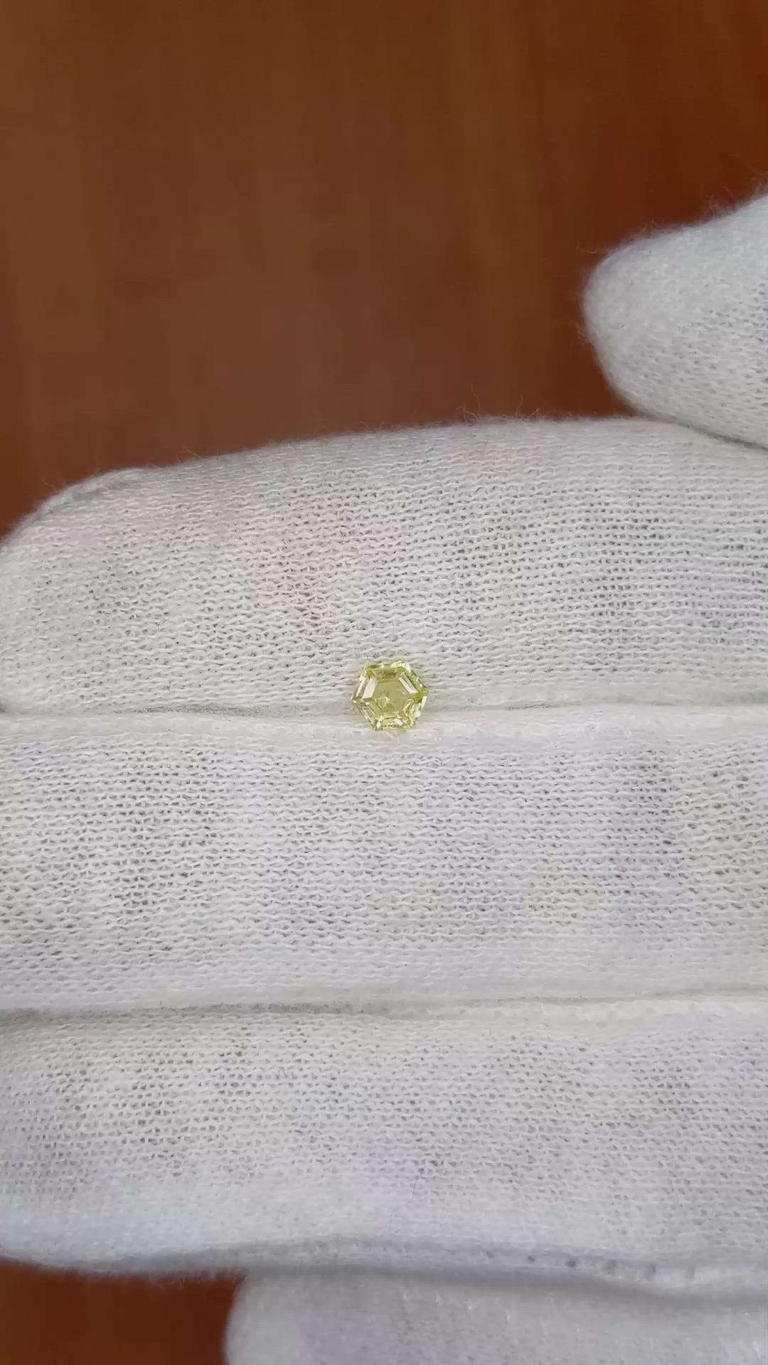 0.33 Ct. Yellow Sapphire from Ceylon (Sri Lanka) Size Video